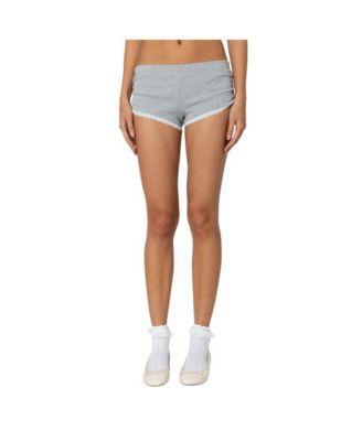 Edikted Womens Kadence Ruched Lace Trim Shorts Product Image