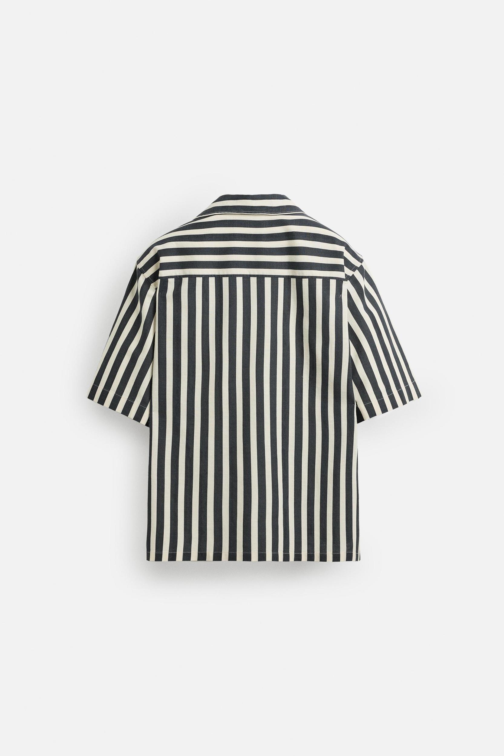 TEXTURED WEAVE STRIPED SHIRT Product Image