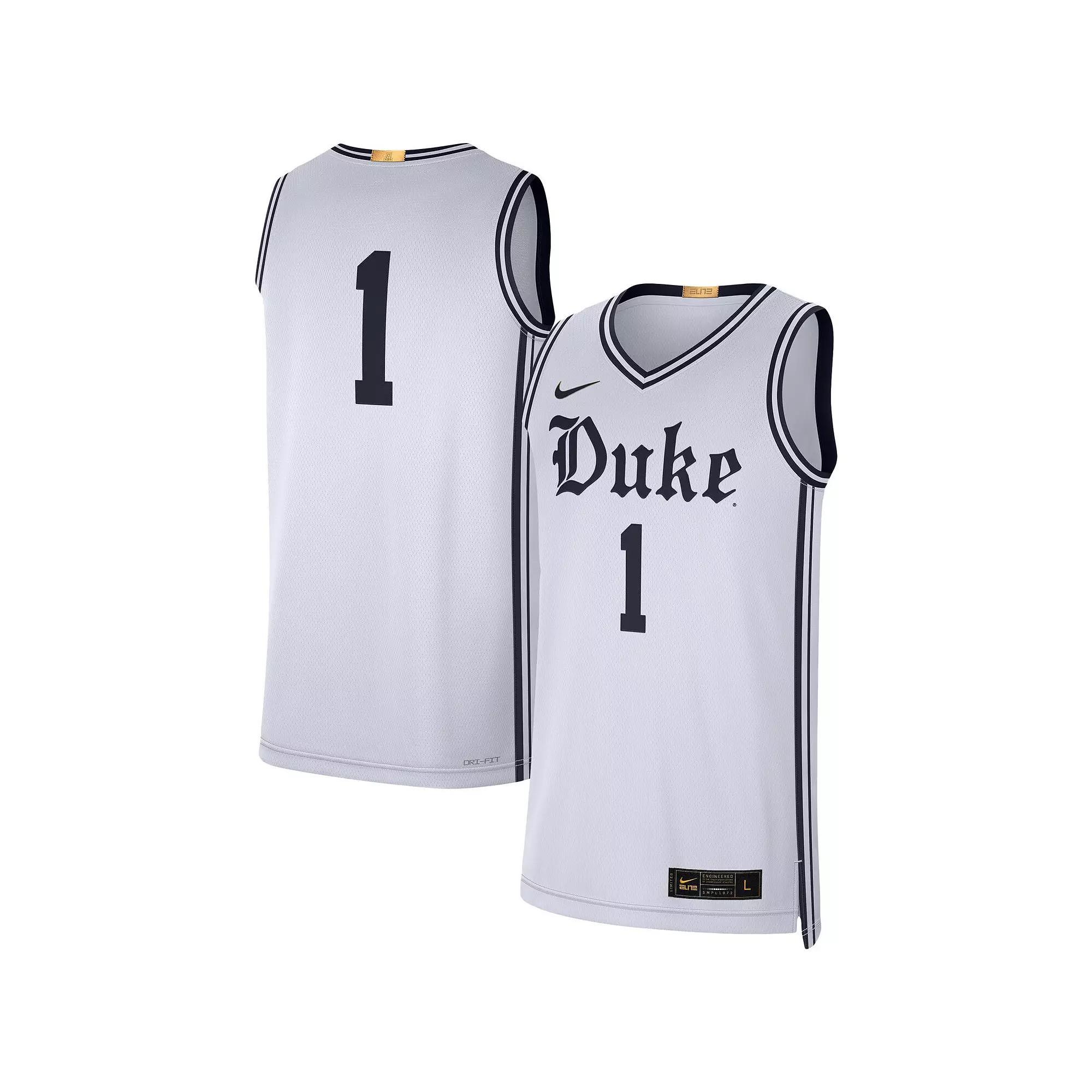 Men's Nike #1 White Duke Blue Devils Limited Authentic Jersey, Size: Medium Product Image