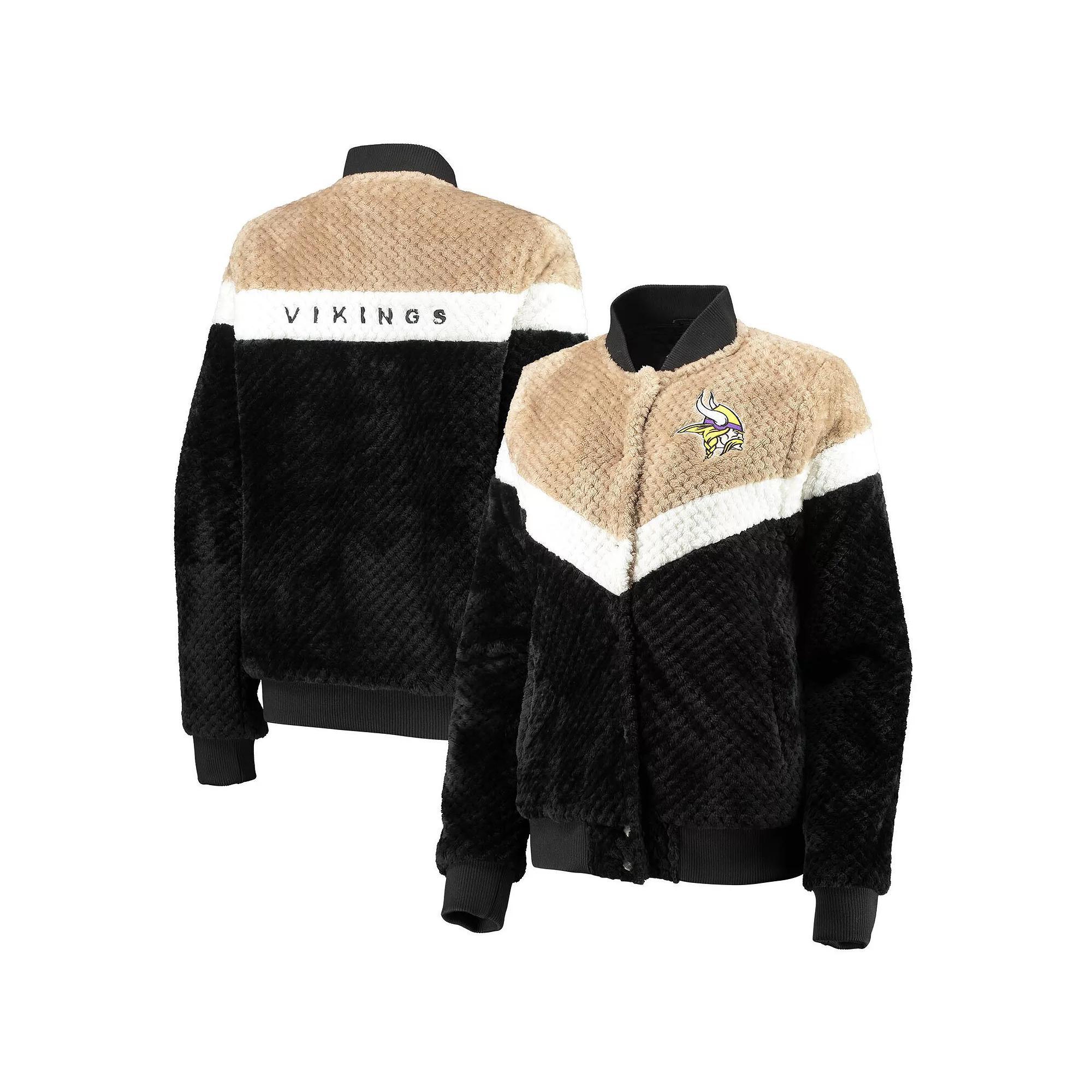 Women's G-III 4Her by Carl Banks Black/Cream Minnesota Vikings Riot Squad Sherpa Full-Snap Jacket, Size: Small Product Image