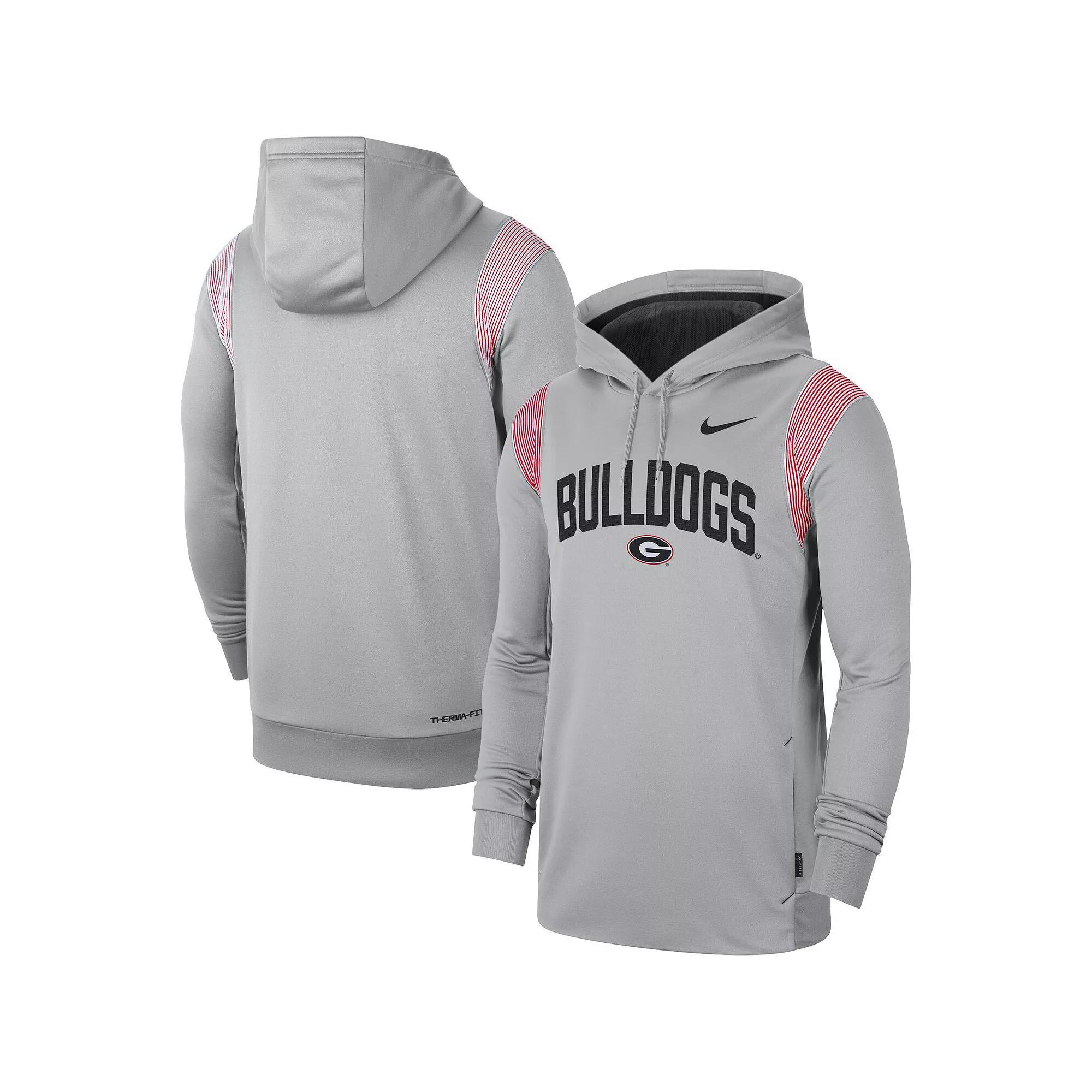 Men's Nike Gray Georgia Bulldogs 2022 Game Day Sideline Performance Pullover Hoodie, Size: Medium, Grey Product Image