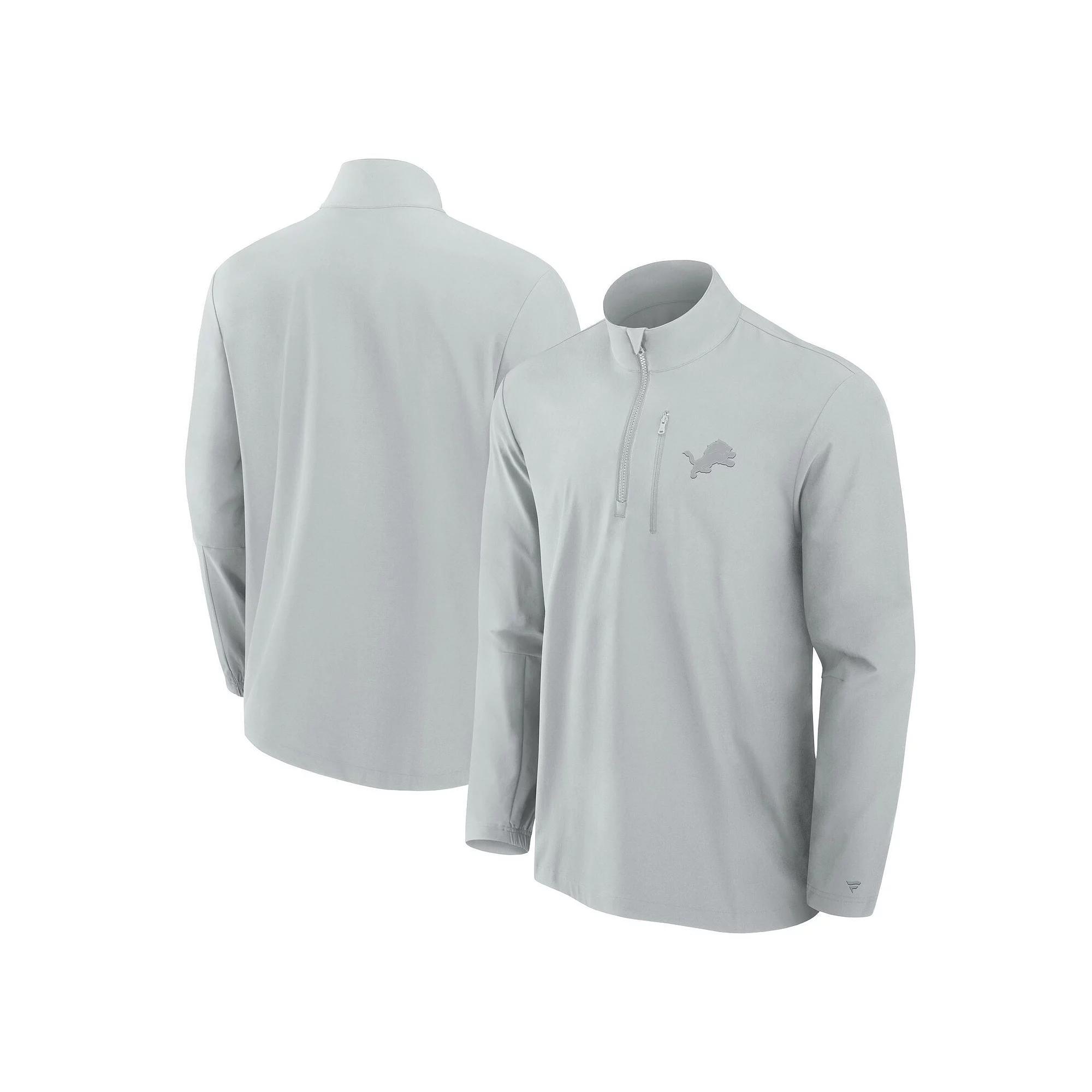 Men's Fanatics Gray Buffalo Bills Front Office Woven Quarter-Zip Jacket,  Product Image