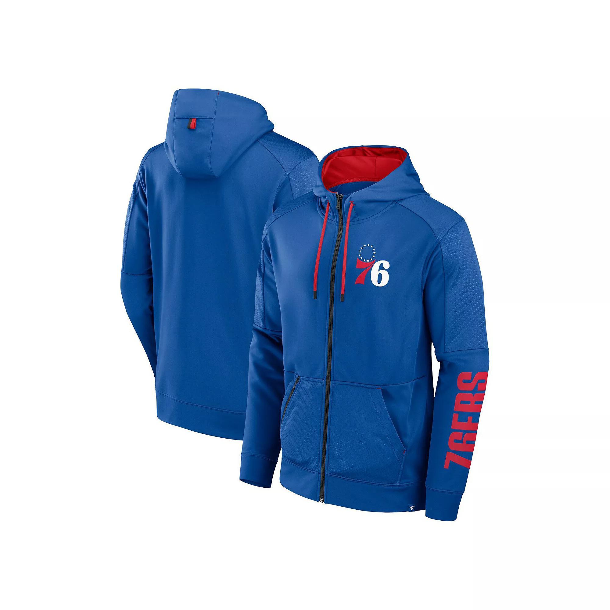 Men's Fanatics Royal Philadelphia 76ers Baller Defender Performance Full-Zip Hoodie,  Product Image