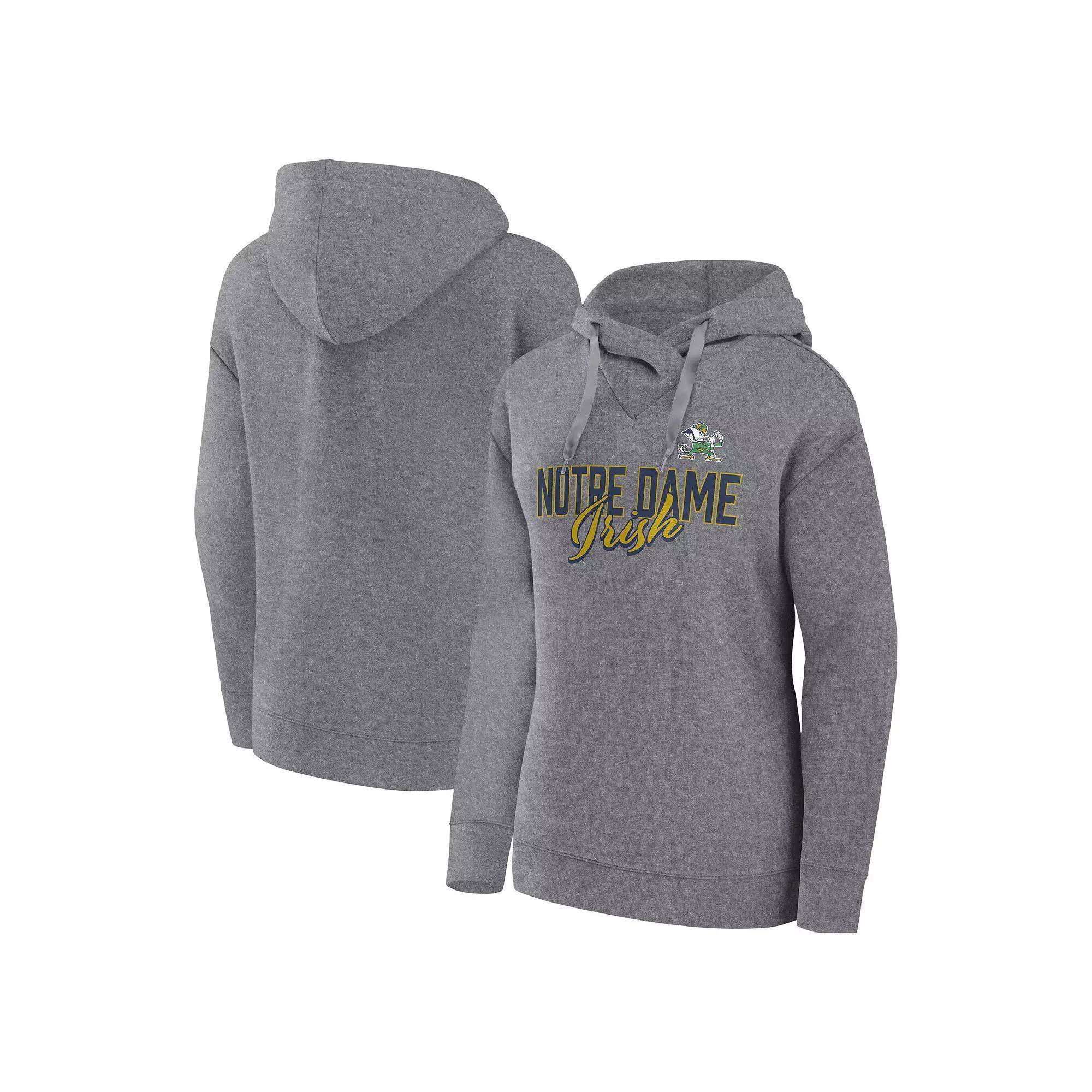 Women's Fanatics Branded Heather Gray Oakland Athletics Script Favorite Pullover Hoodie, Size: Medium, Grey Product Image