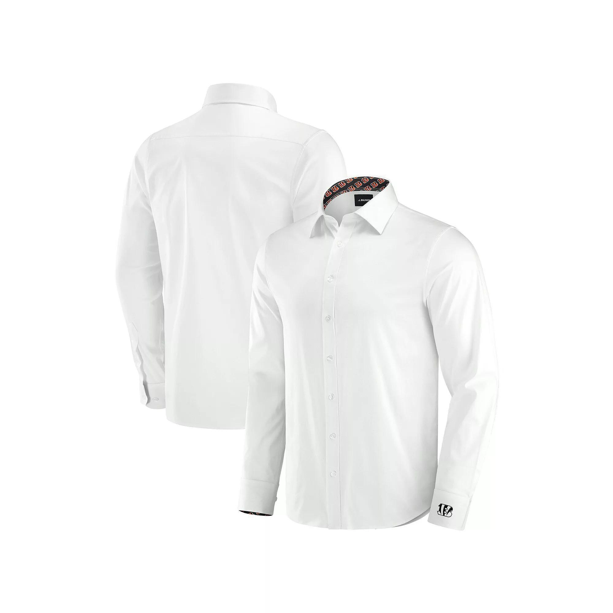 Men's J. Palmer White Cincinnati Bengals Man-In-Motion Long Sleeve Button-Up Dress Shirt,  Product Image