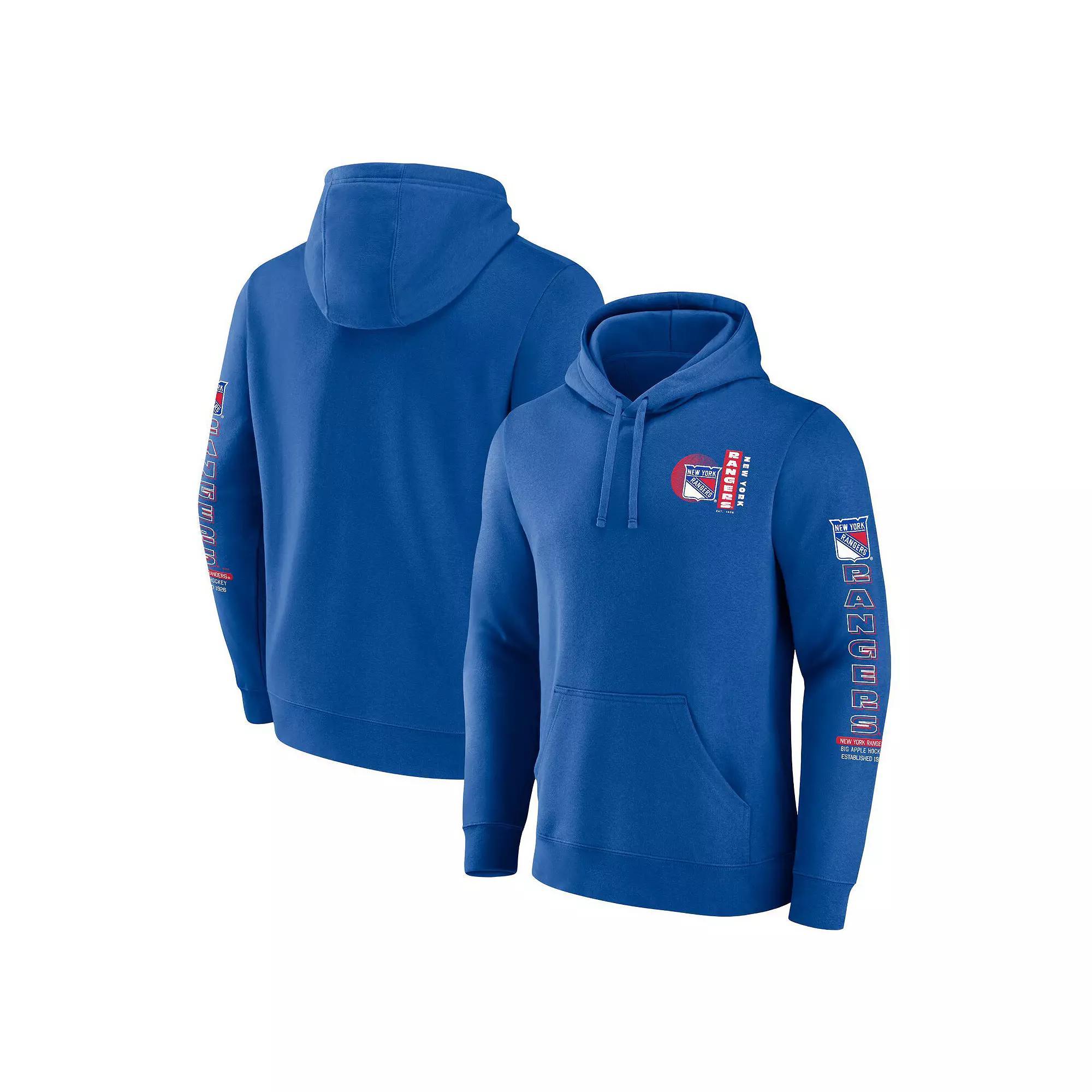 Men's Fanatics Blue New York Rangers Revolution Pullover Hoodie,  Product Image