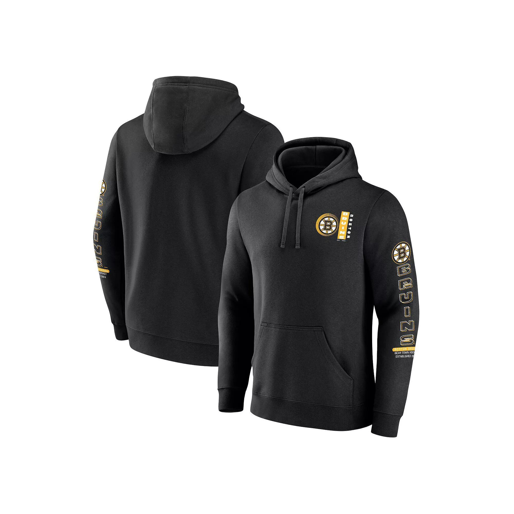 Men's Fanatics Black Boston Bruins Revolution Pullover Hoodie, Size: Medium Product Image