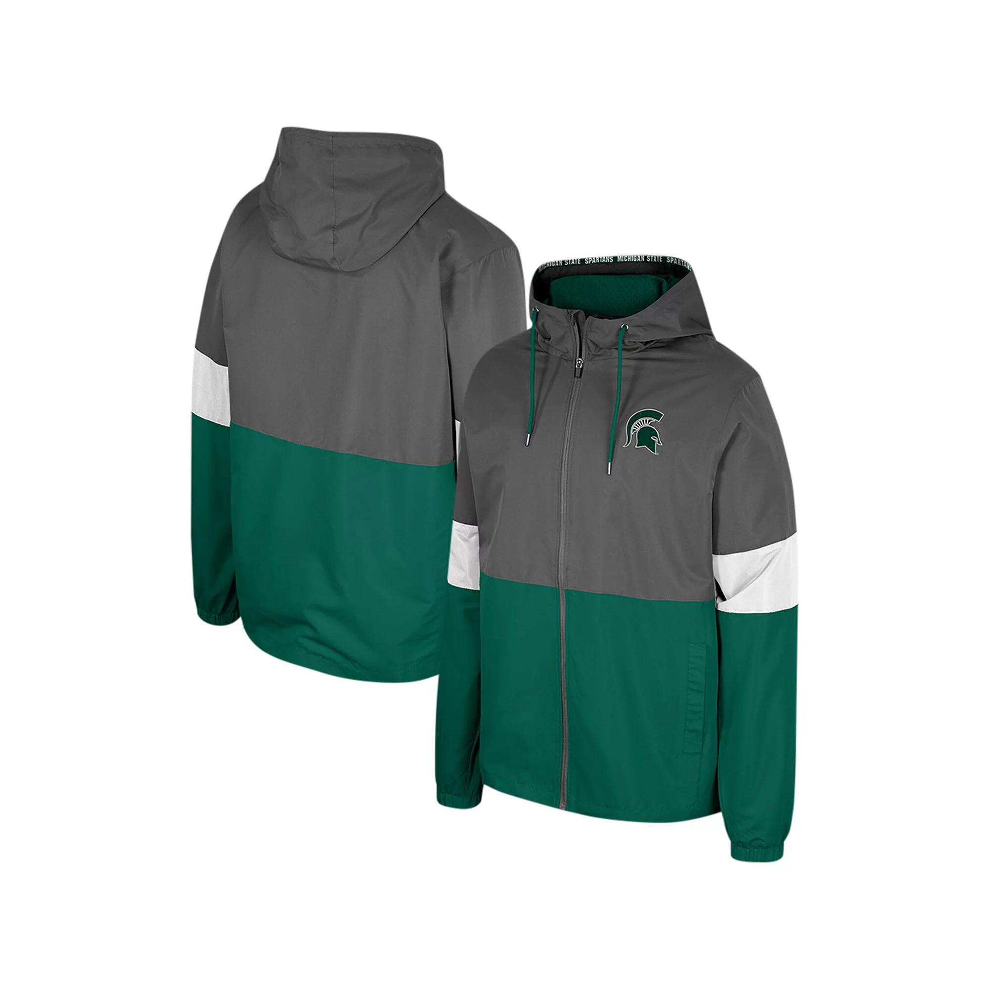 Men's Colosseum Charcoal Michigan State Spartans Miles Full-Zip Jacket, Size: XL Product Image