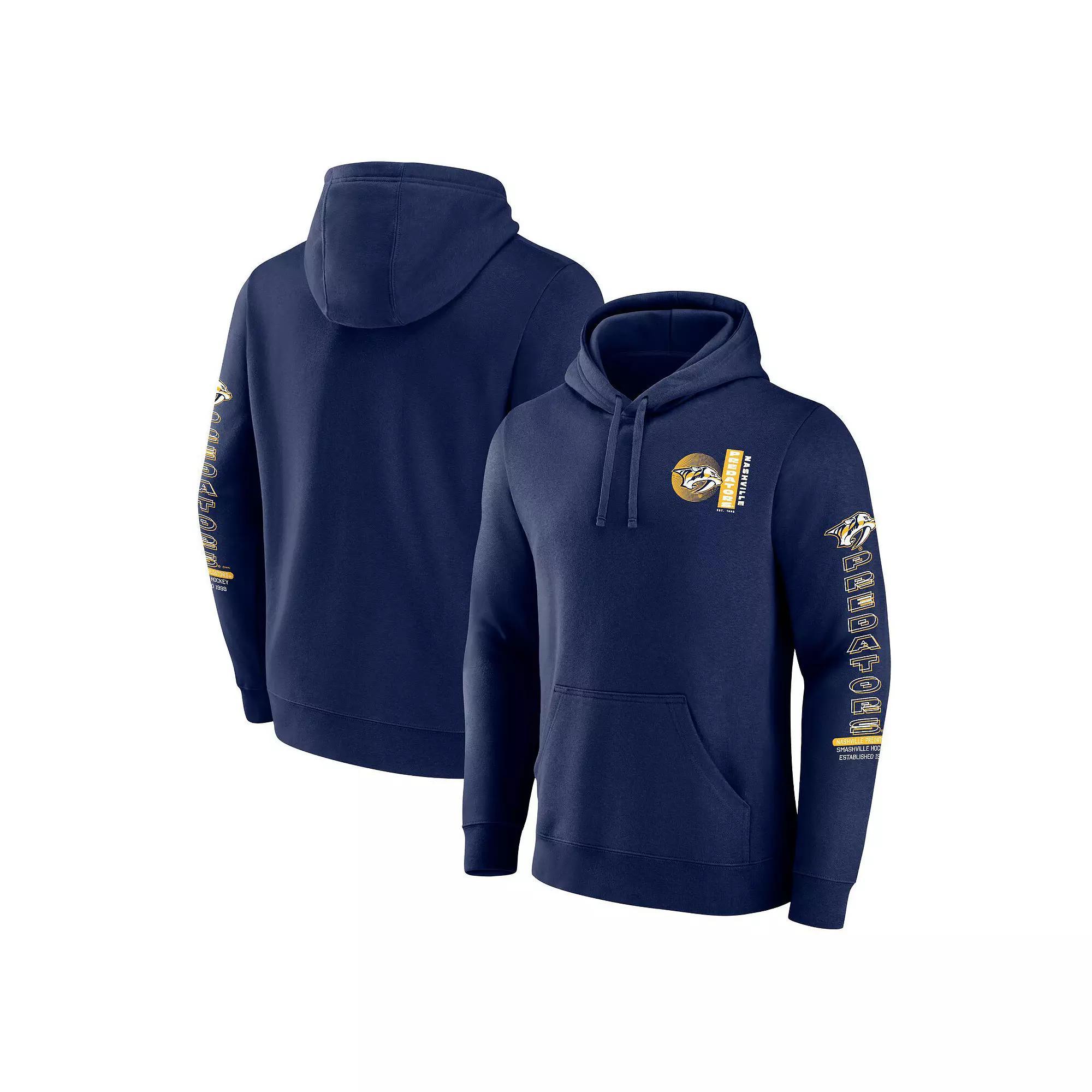 Men's Fanatics Navy Nashville Predators Revolution Pullover Hoodie, Size: 4XL, Pdt Blue Product Image