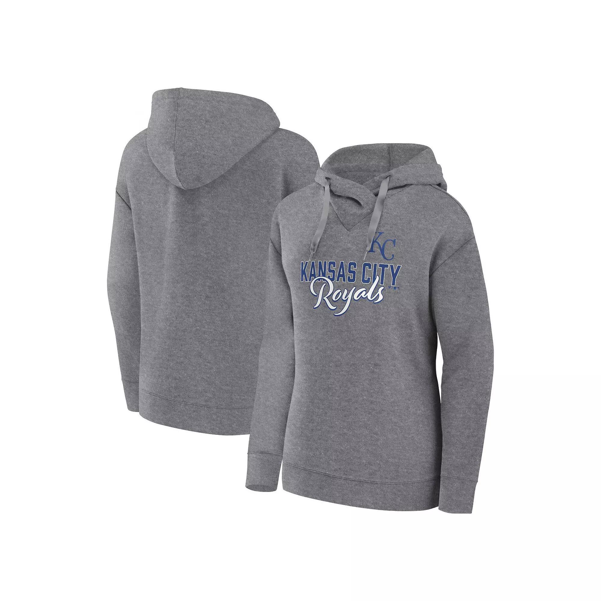 Women's Profile Heather Gray Kansas City Royals Plus Size Pullover Hoodie, Size: 3XL, Grey Product Image