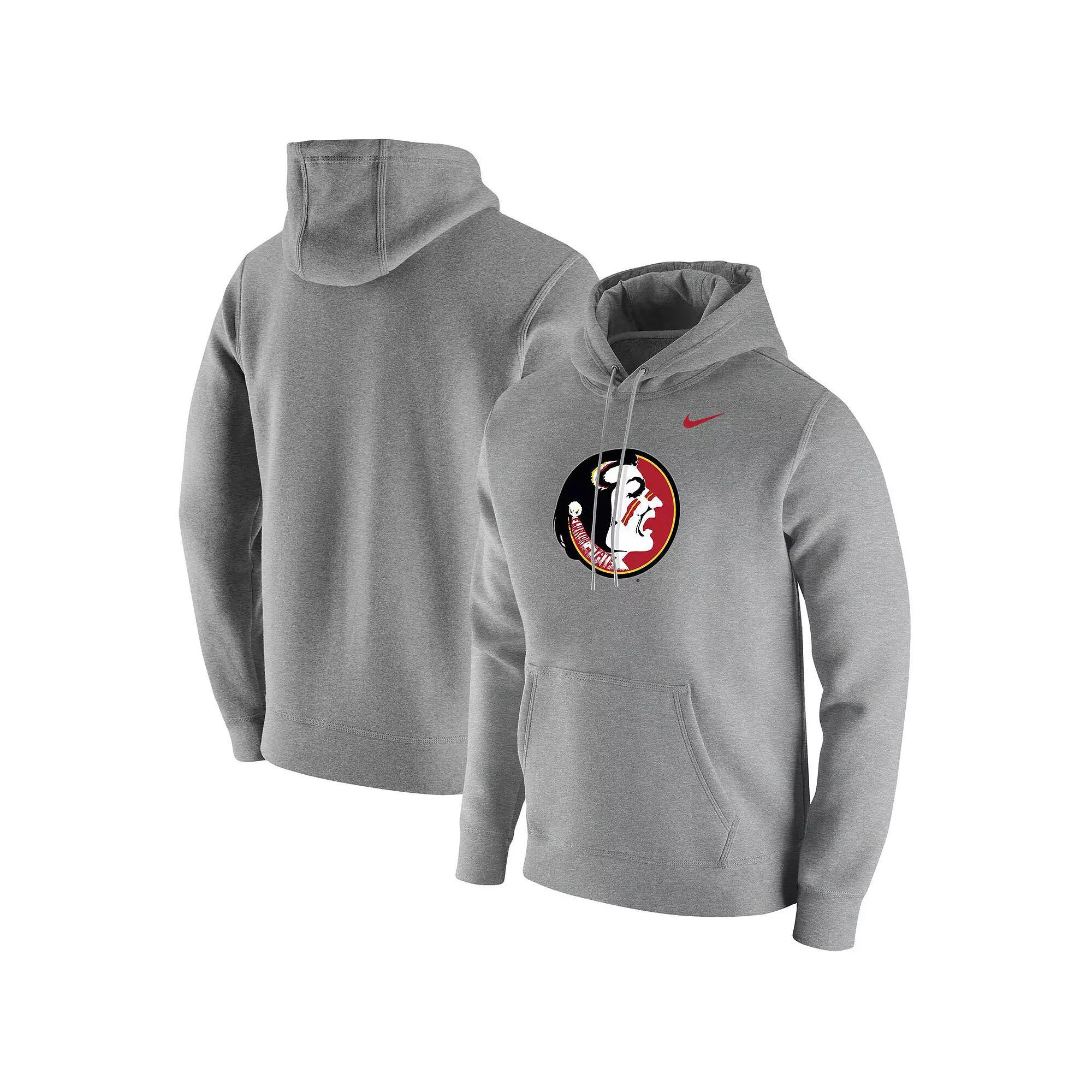 Men's Nike Heathered Gray Florida State Seminoles Vintage School Logo Pullover Hoodie,  Product Image