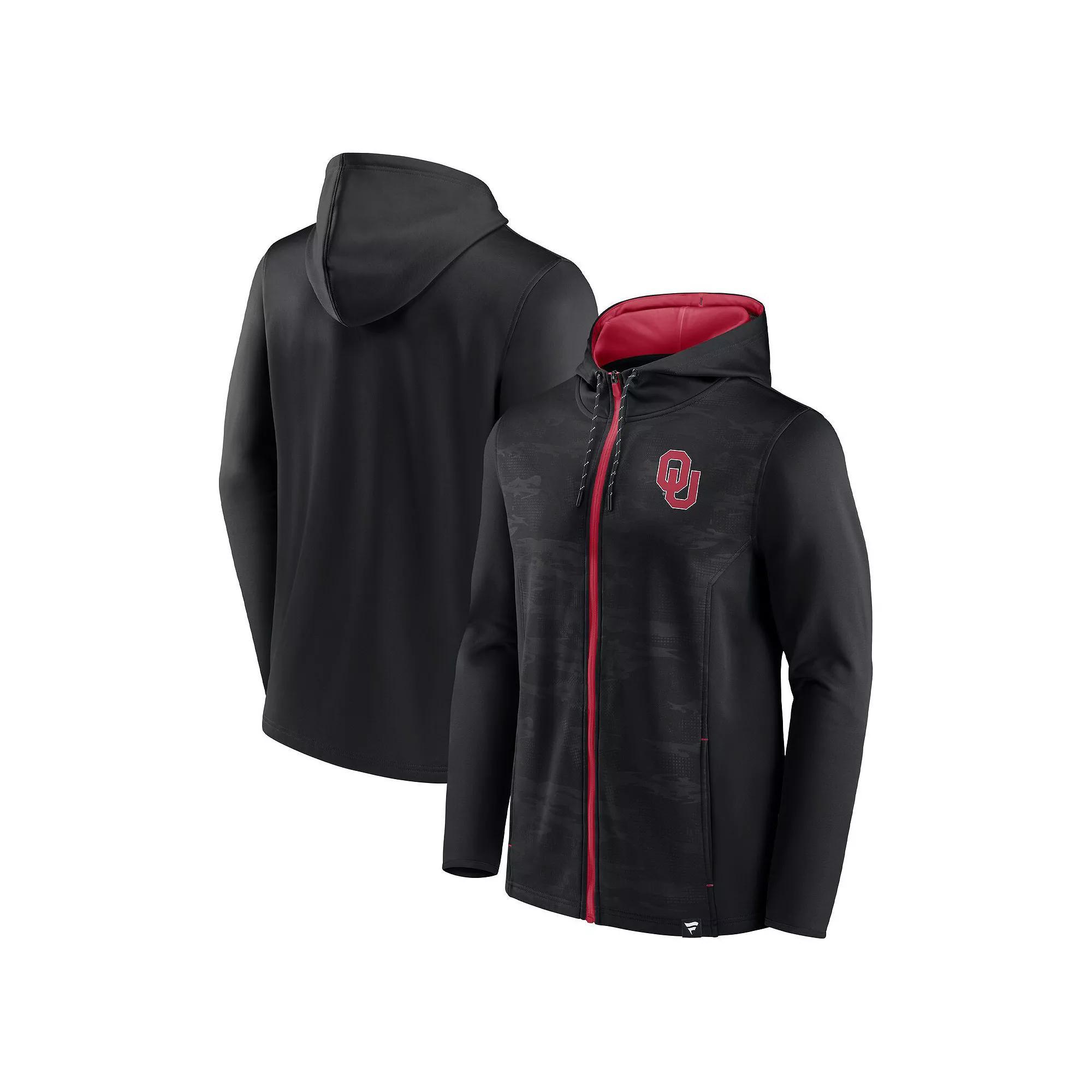 Men's Fanatics Branded Black Oklahoma Sooners Ball Carrier Full-Zip Hoodie, Size: Large Product Image
