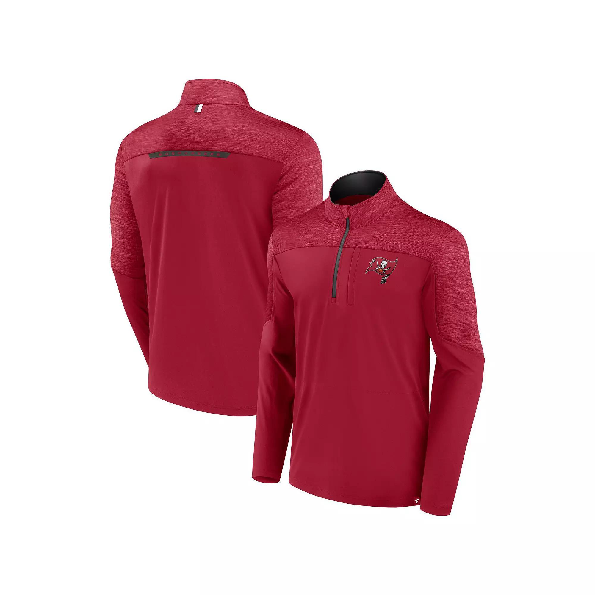 Men's Fanatics Branded Red Tampa Bay Buccaneers Defender Half-Zip Top,  Product Image