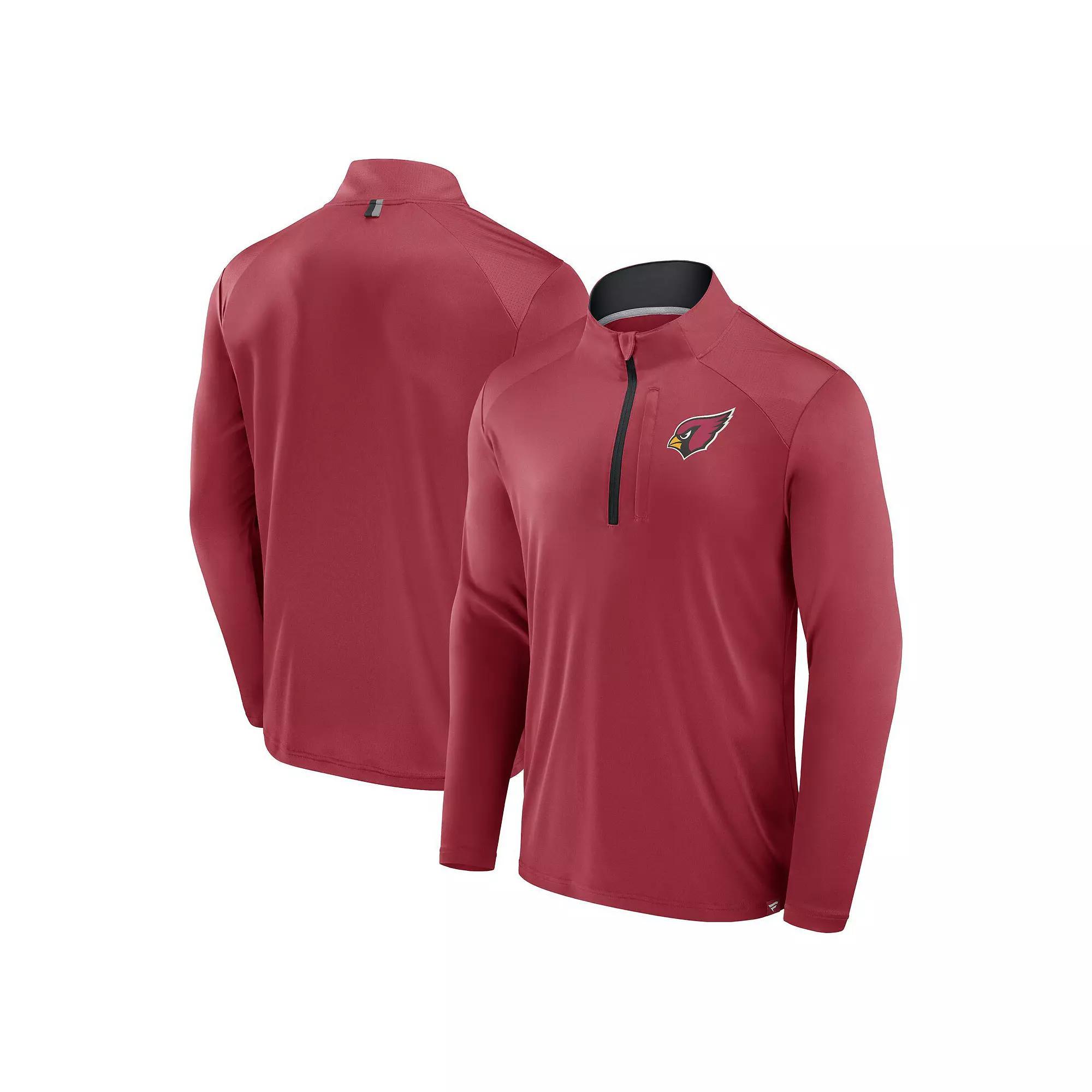 Men's Fanatics Cardinal Arizona Cardinals Defender Long Sleeve Quarter-Zip Jacket,  Product Image