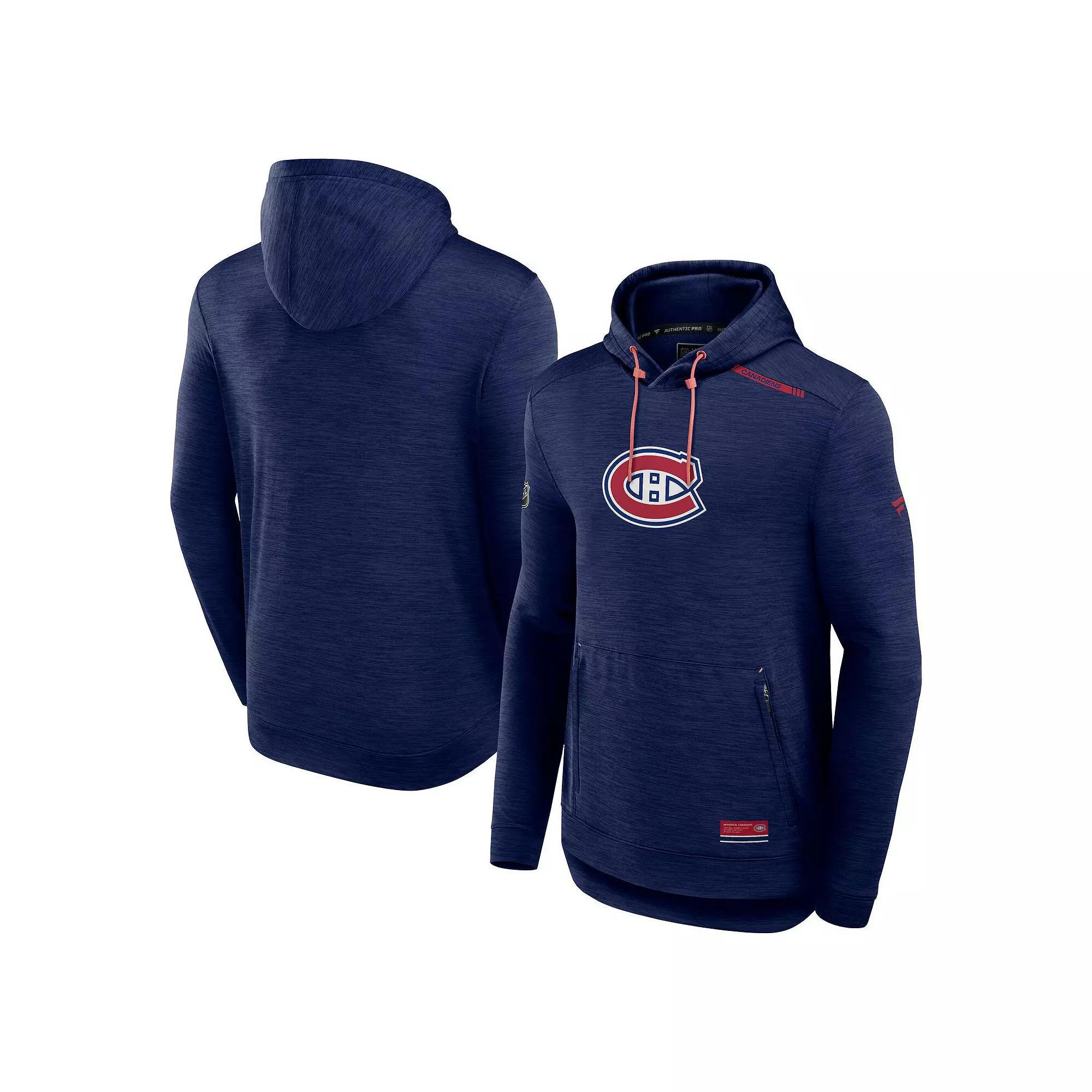 Men's Fanatics Heather Charcoal Pittsburgh Penguins Authentic Pro Tech Pullover Hoodie,  Product Image