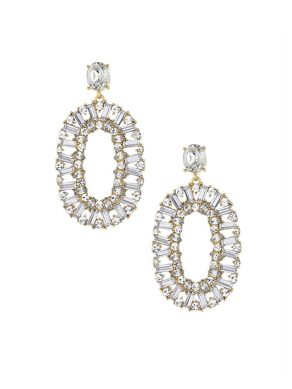 Ettika Sparkle Oval Dangle Earrings in 18K Gold Plating Product Image