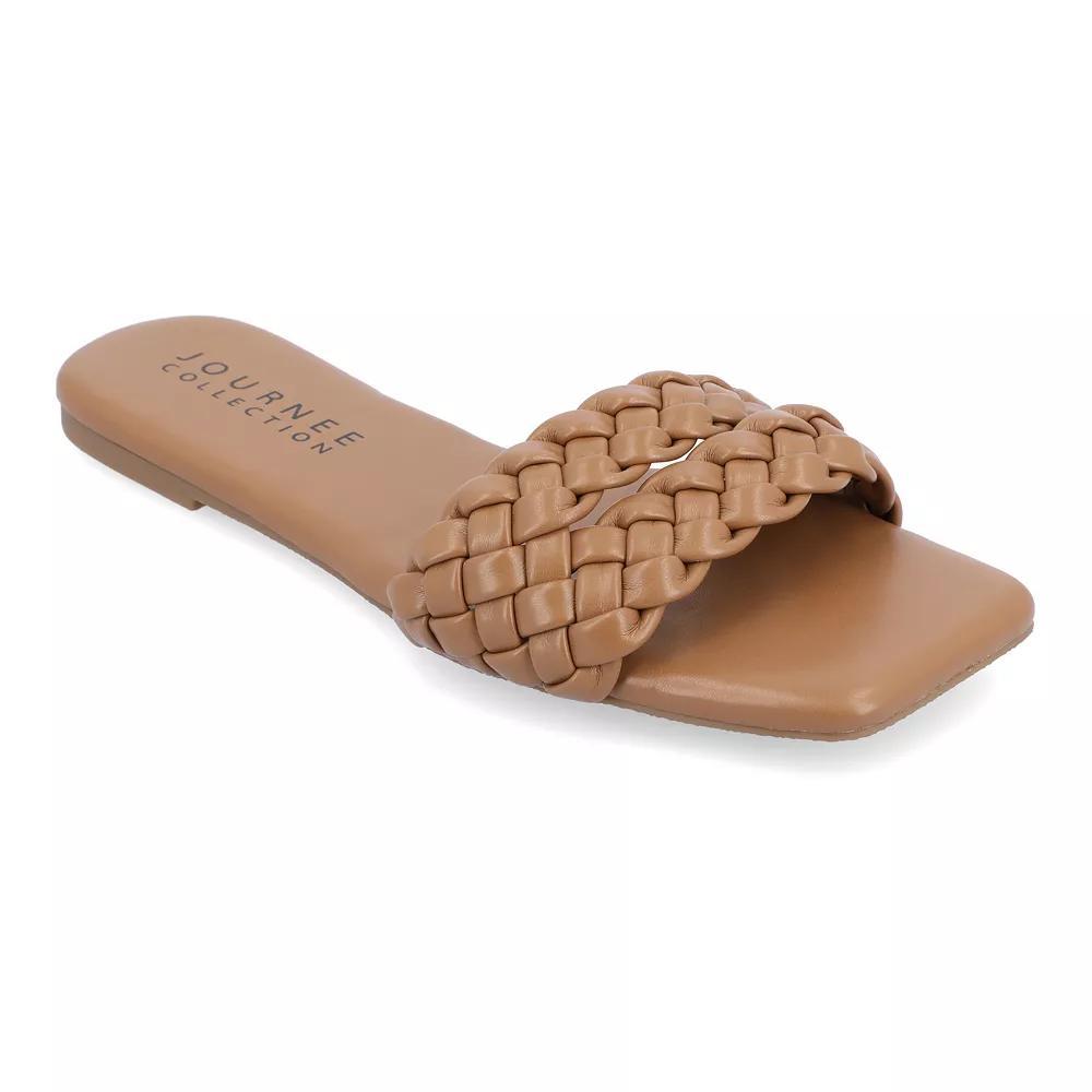 Journee Sawyerr Women's Braided Slide Sandals,  Product Image