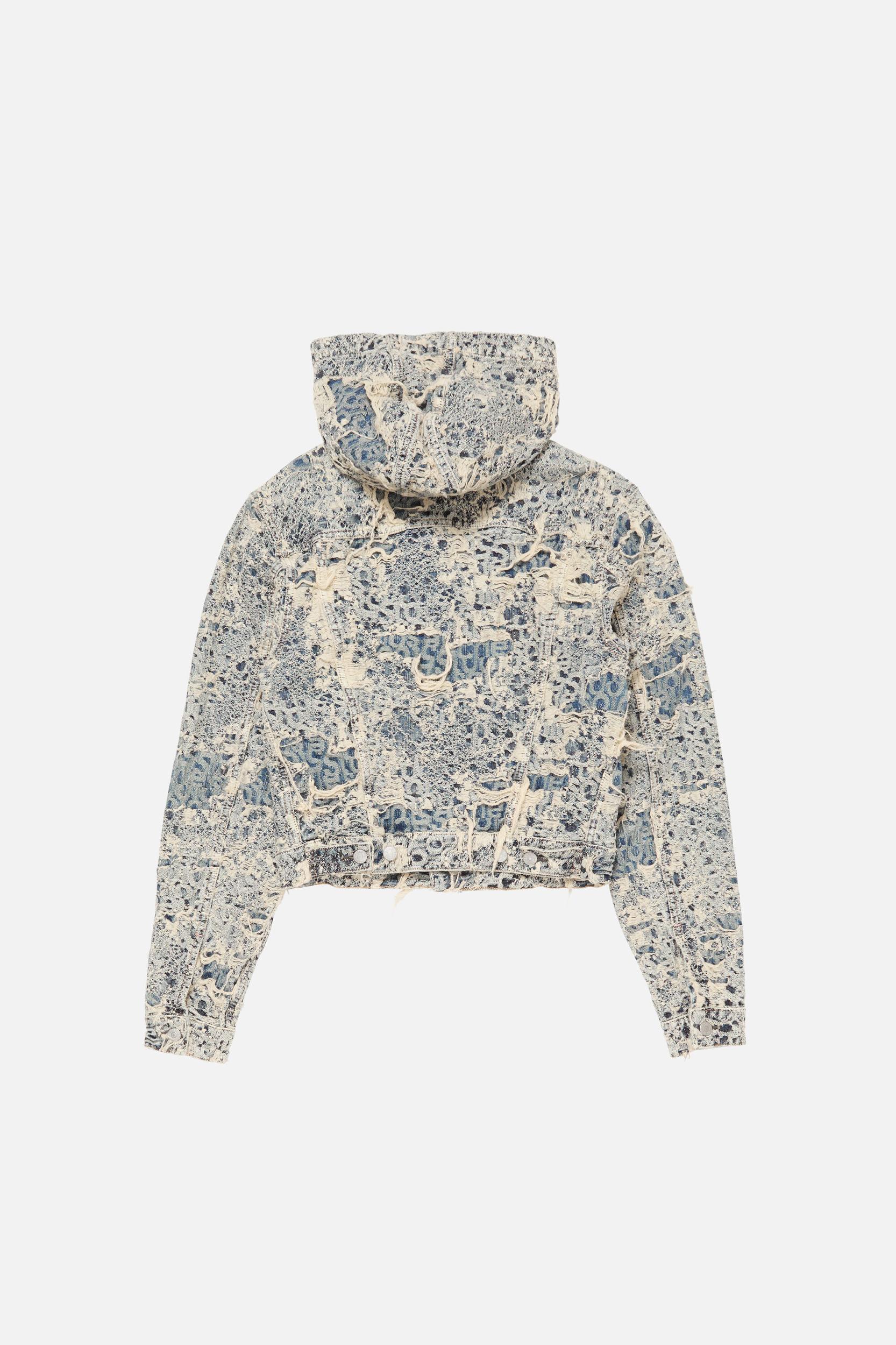 Denim jacket with hood Product Image