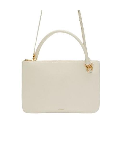 JIL SANDER Small Leather Shoulder Bag In Nude Product Image