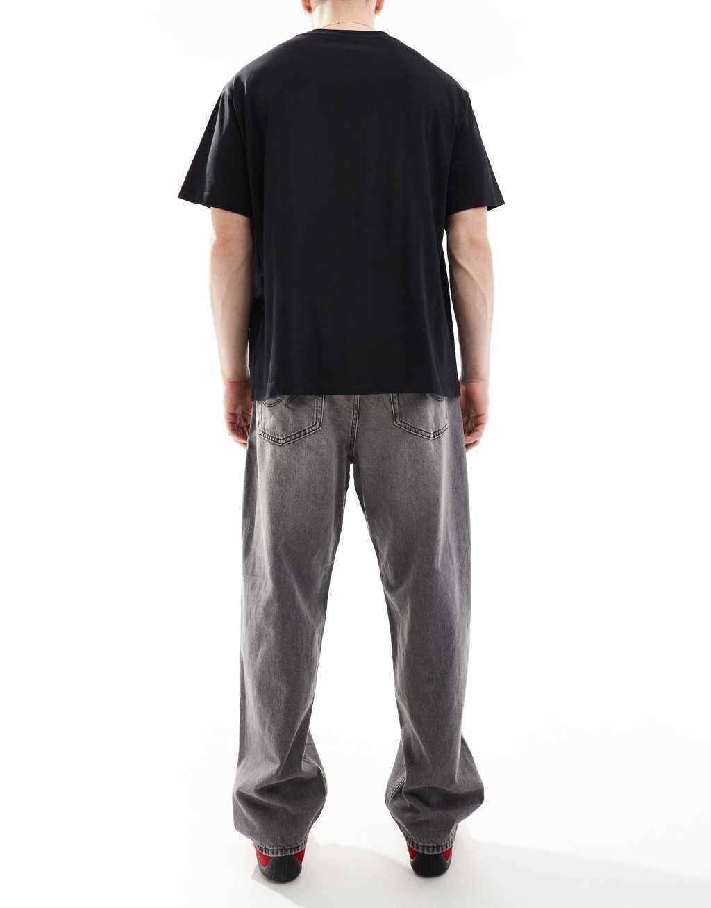 Jack & Jones Alex baggy jeans in gray wash Product Image