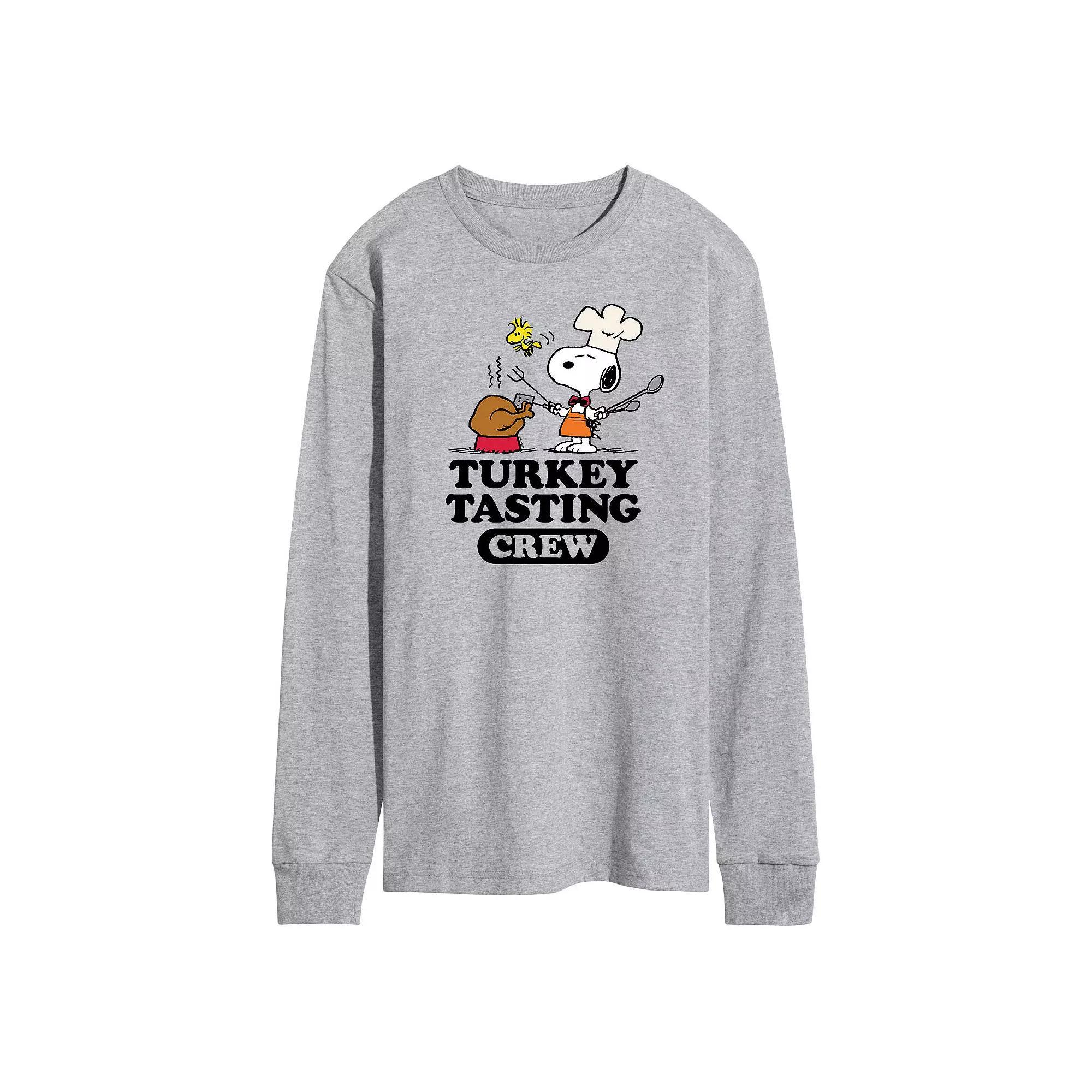 Men's Peanuts Turkey Tasting Crew Tee, Size: XXL, Gray Product Image