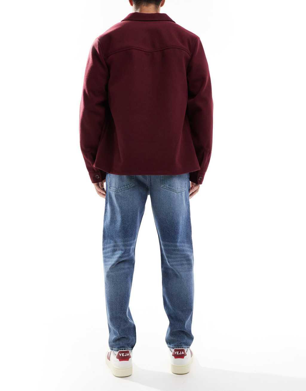 ASOS DESIGN tapered fit jeans in mid wash blue | ASOS Product Image