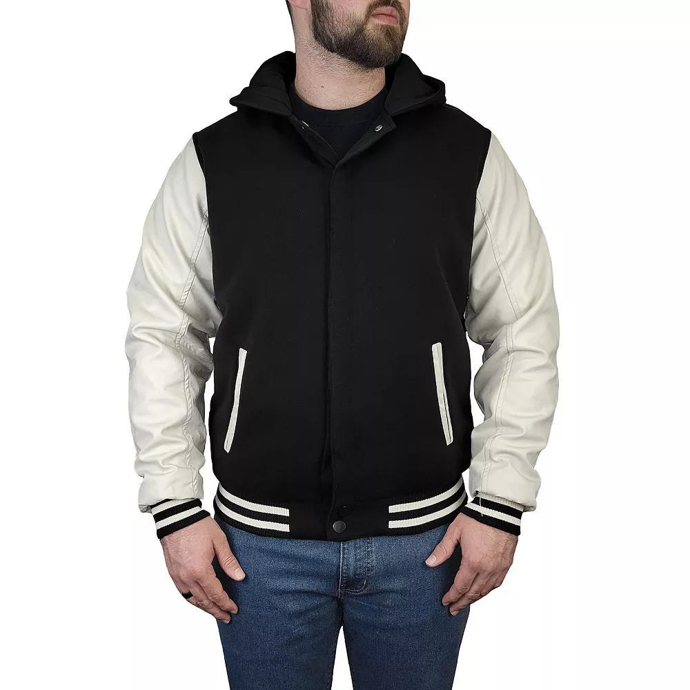 Men's Victory Outfitters Hooded Fleece Varsity-Style Jacket, Size: Large, Blue Product Image