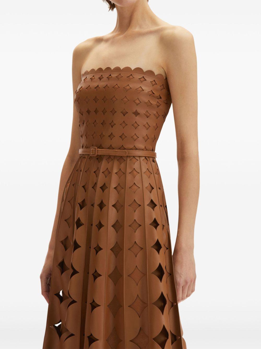 cut-out leather midi dress Product Image