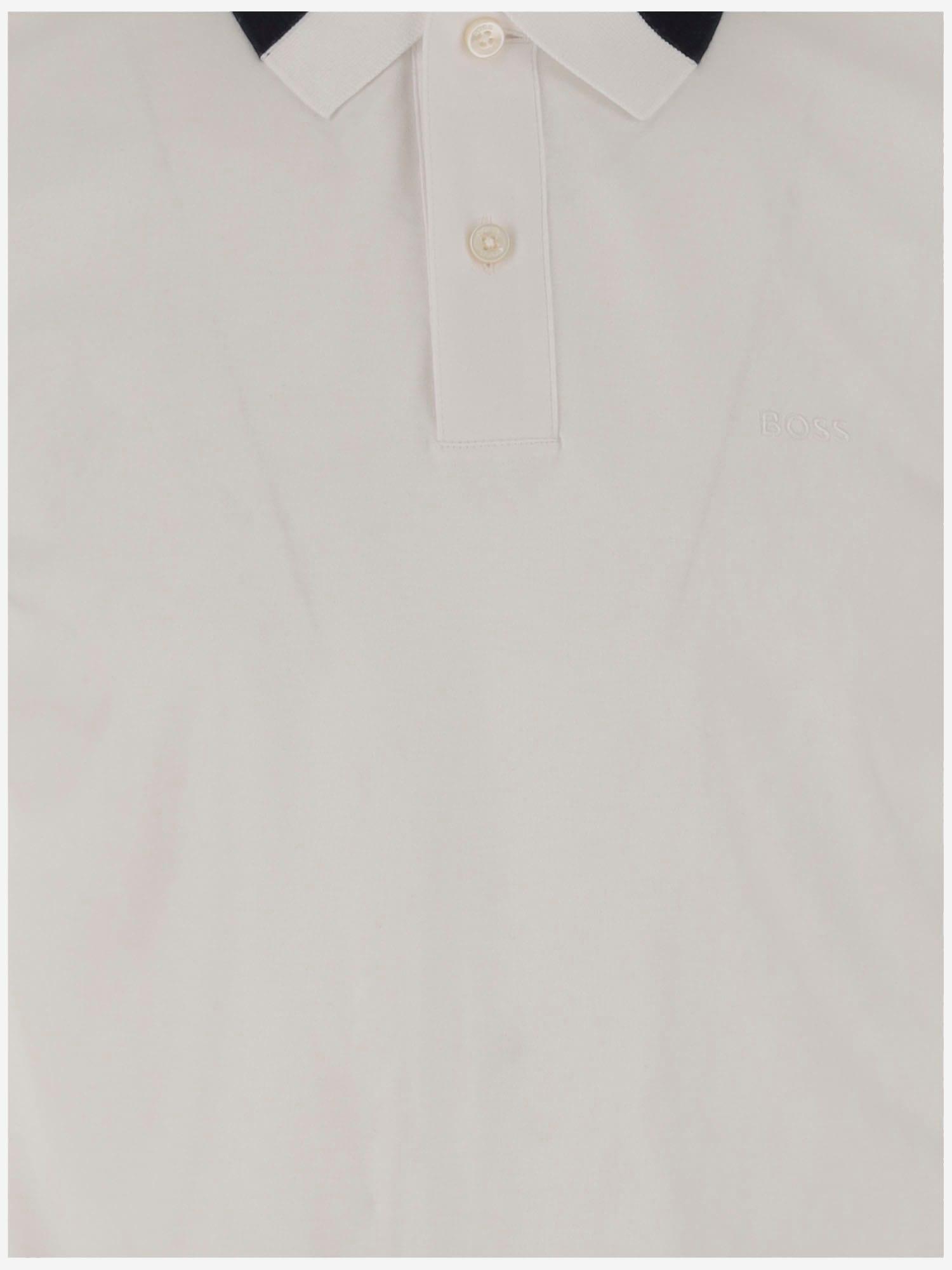 HUGO BOSS Cotton Polo Shirt With Logo In Beige Product Image