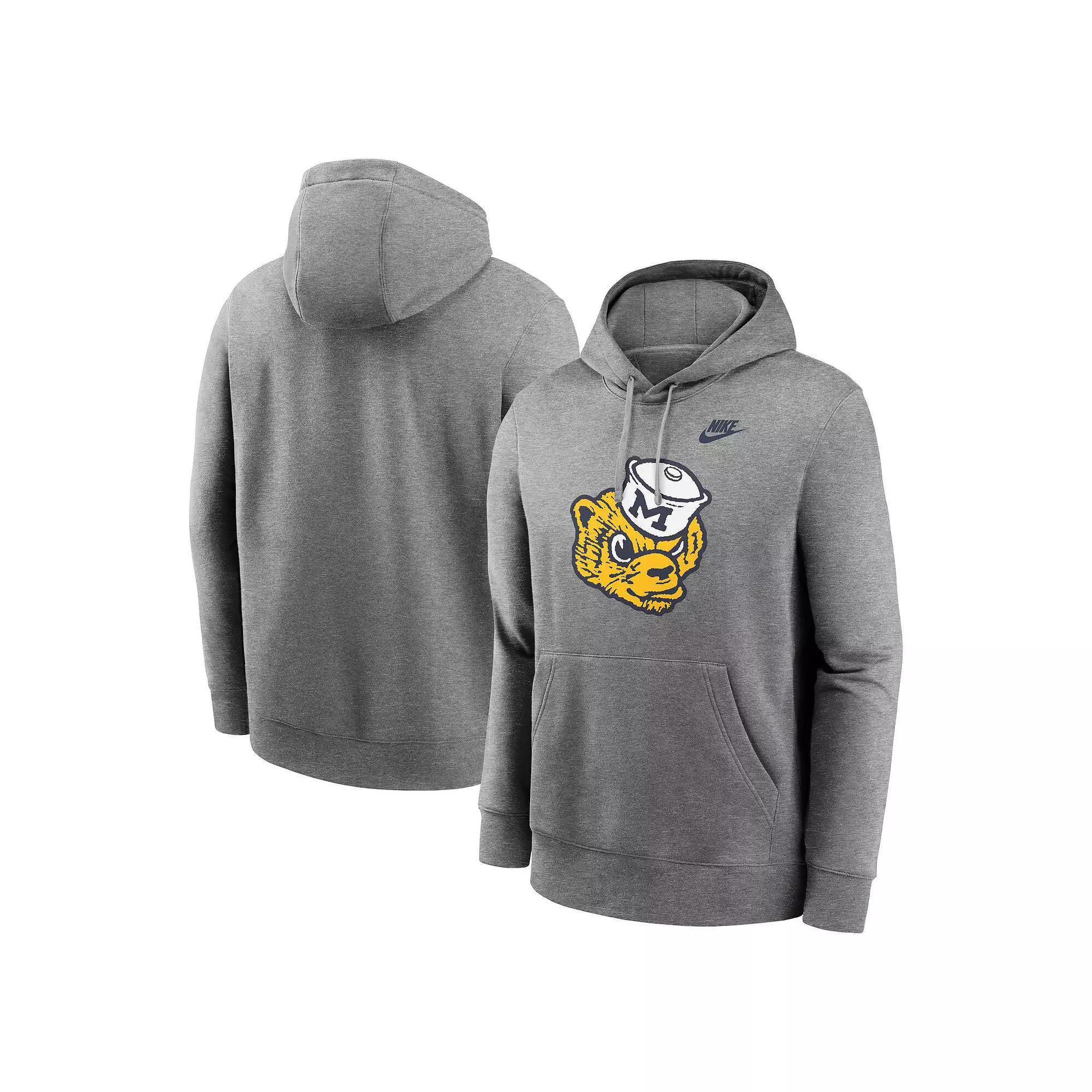 Michigan Wolverines Legacy Club Primary Logo Nike Mens College Pullover Hoodie | CLEVGFTNKDKUXP-MIC Product Image