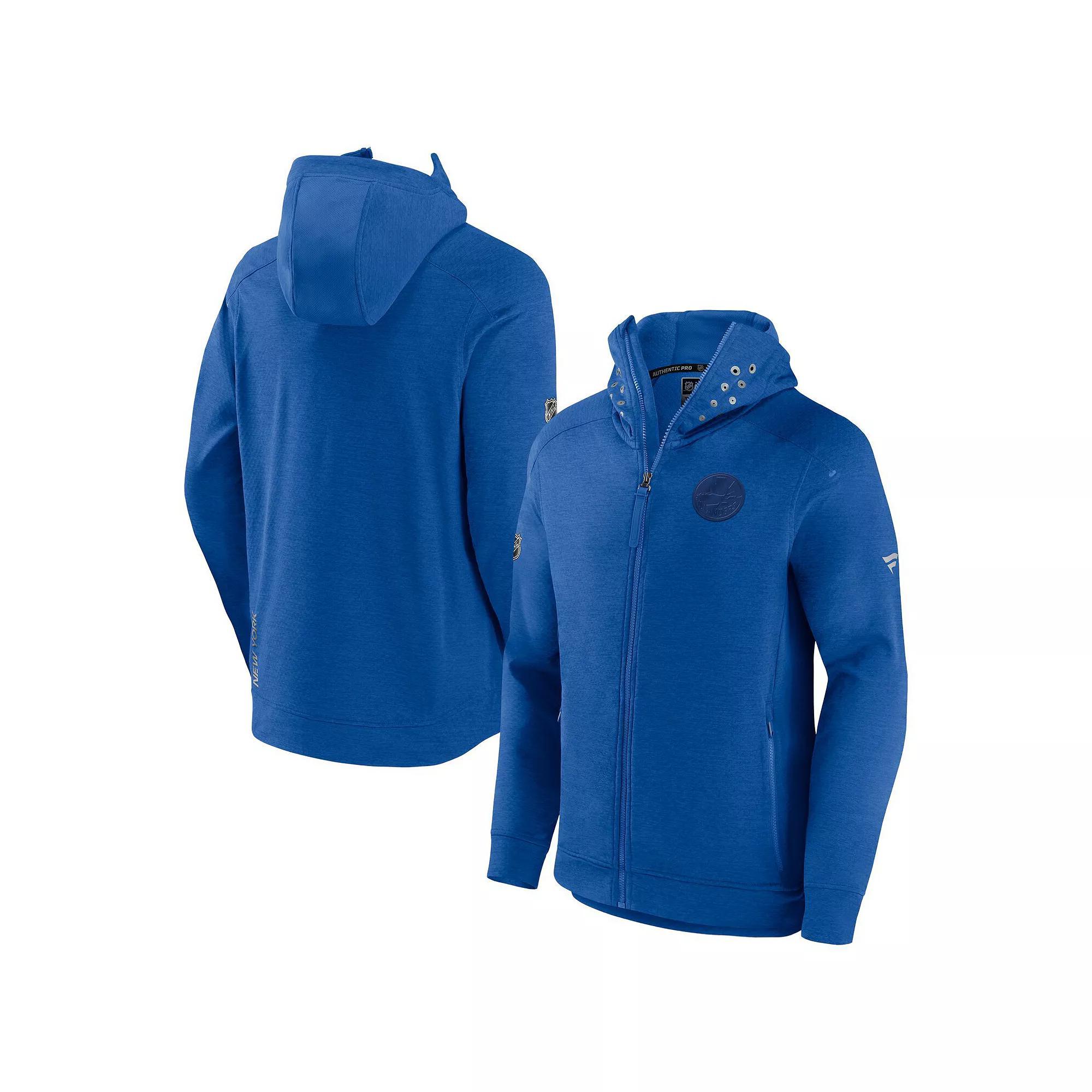 Men's Fanatics Branded Heather Navy Nashville Predators Authentic Pro Road Tech Full-Zip Hoodie Jacket,  Product Image