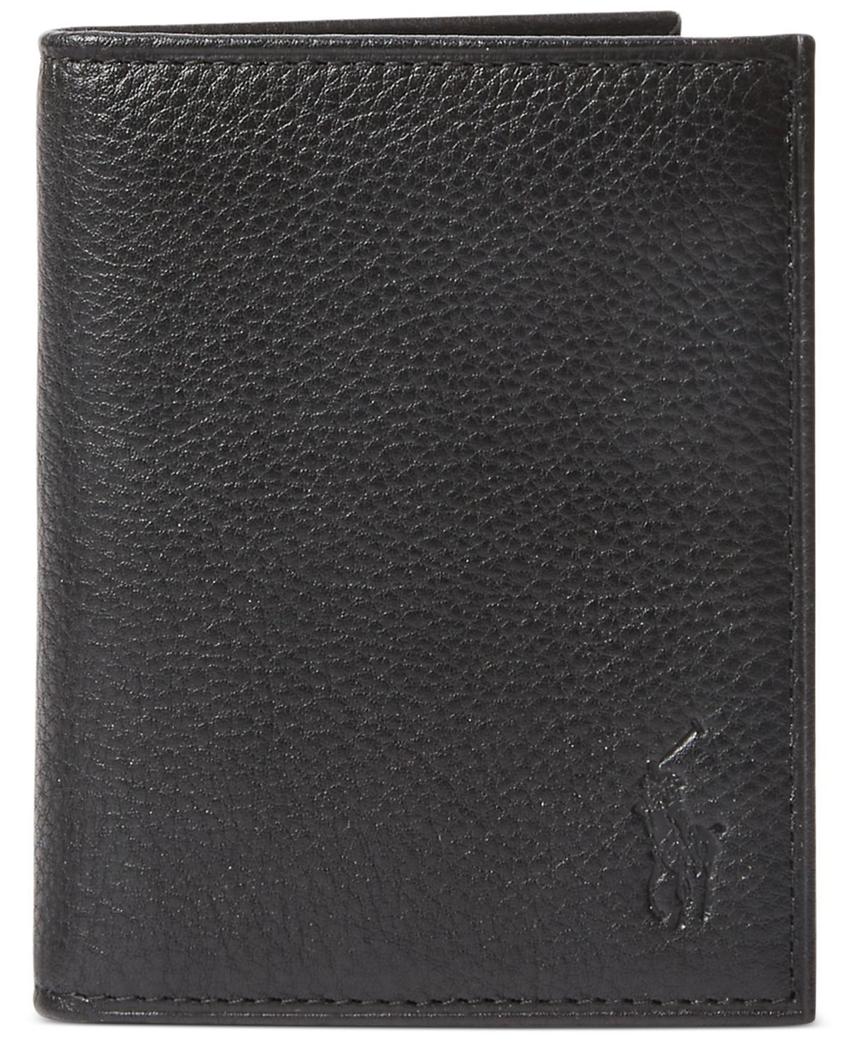 POLO RALPH LAUREN Men's Pebbled Leather Billfold In Black Product Image