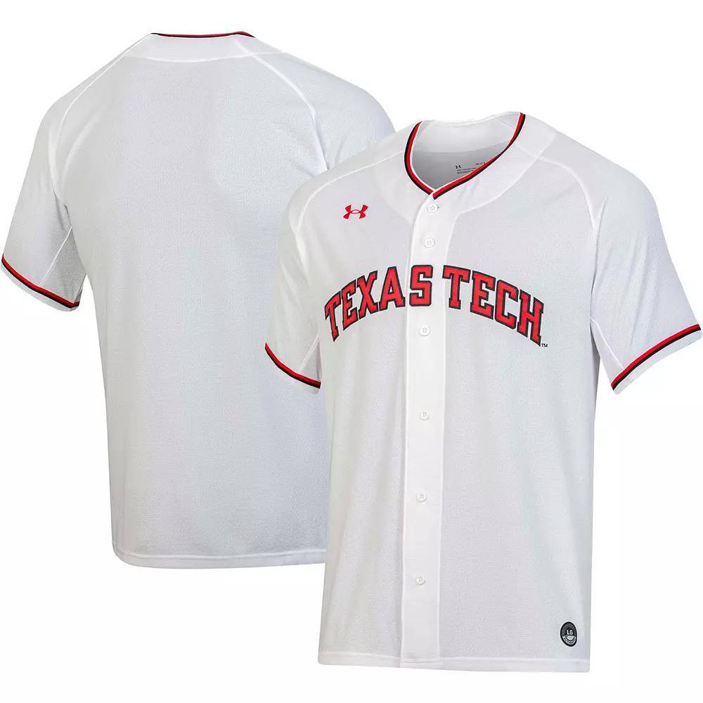 Men's Under Armour White Texas Tech Red Raiders Replica Baseball Jersey,  Product Image