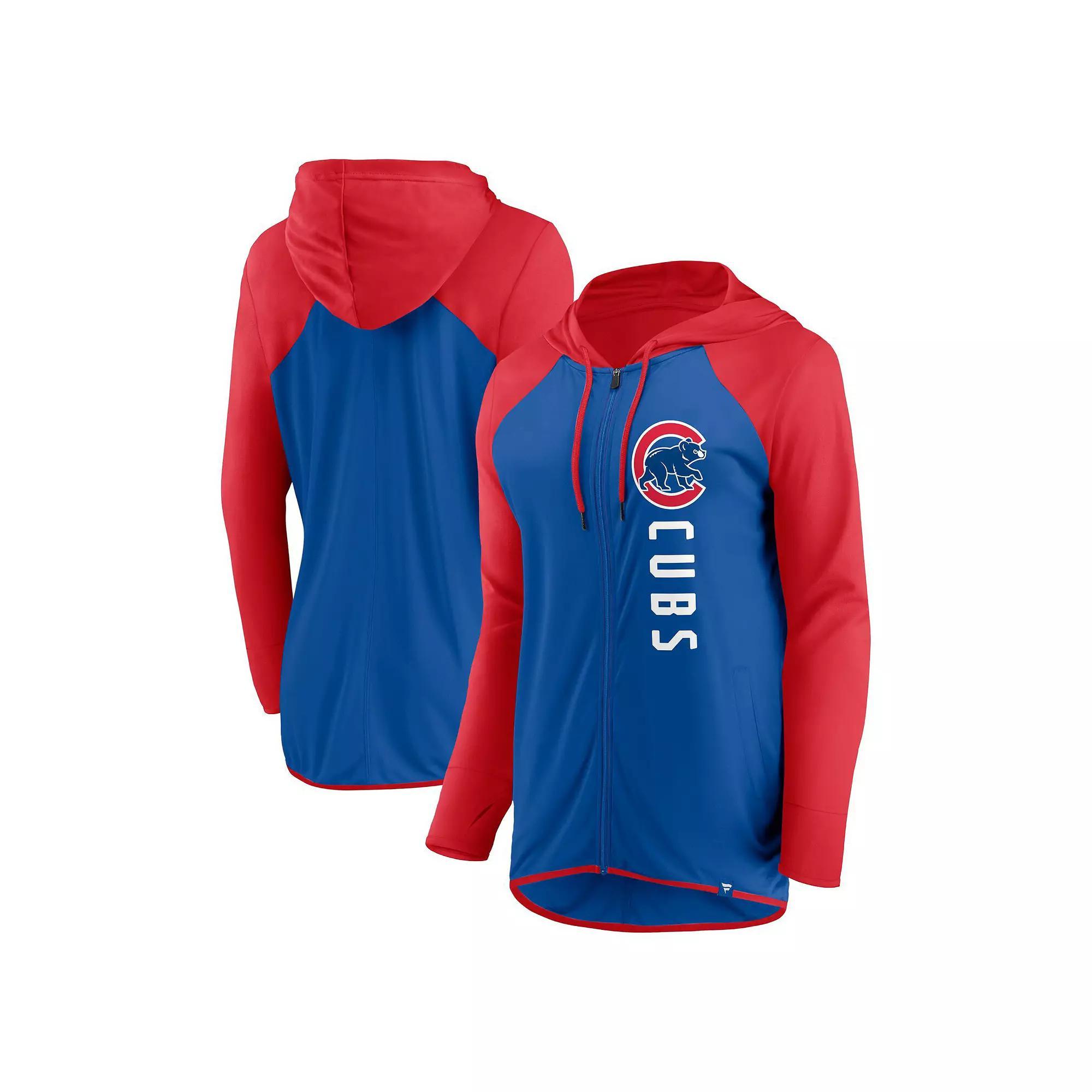 Women's Fanatics Branded Royal/Red Chicago Cubs Forever Fan Full-Zip Hoodie Jacket, Size: Large, Blue Product Image