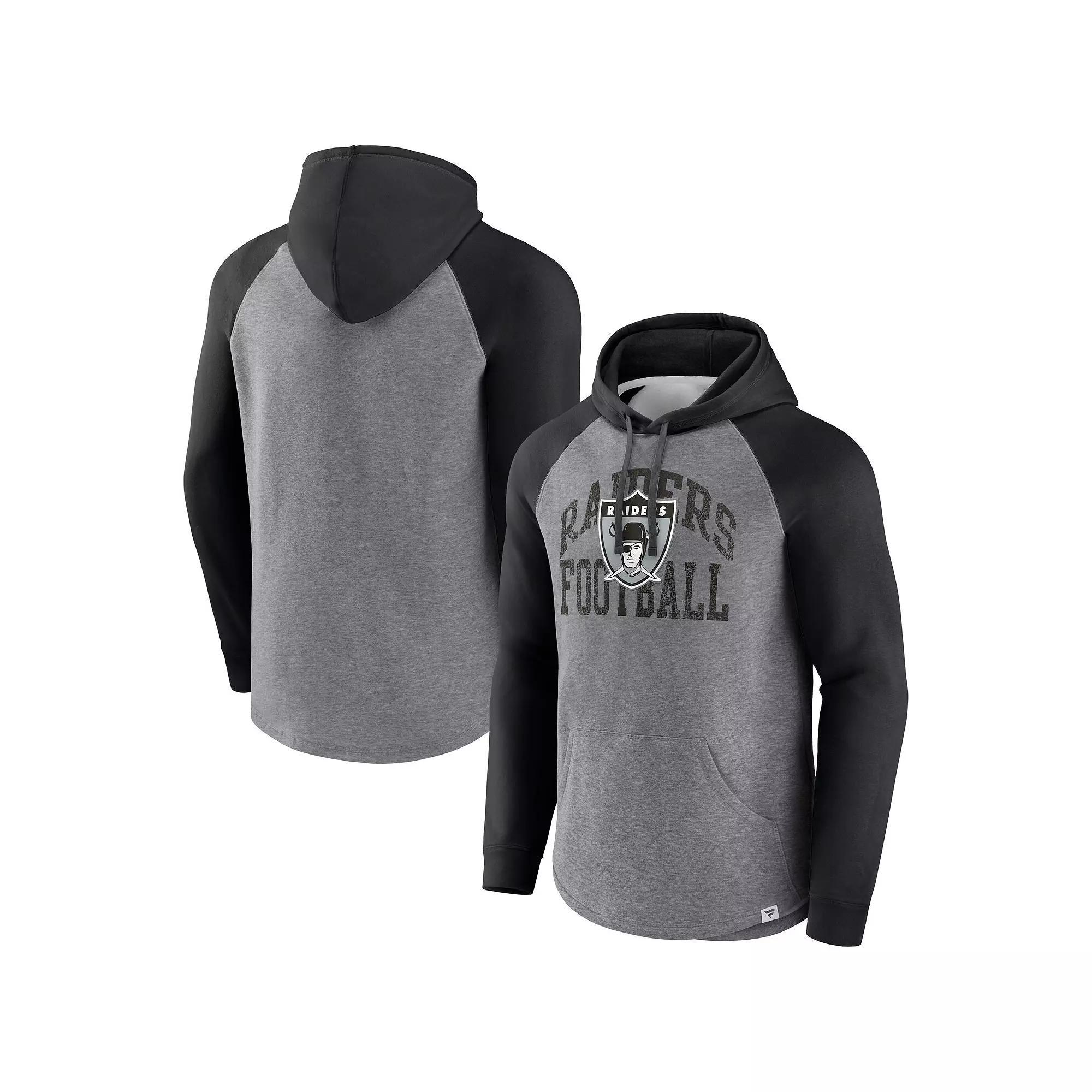 Men's Fanatics Branded Heather Gray New Orleans Saints Favorite Arch Raglan Pullover Hoodie,  Product Image