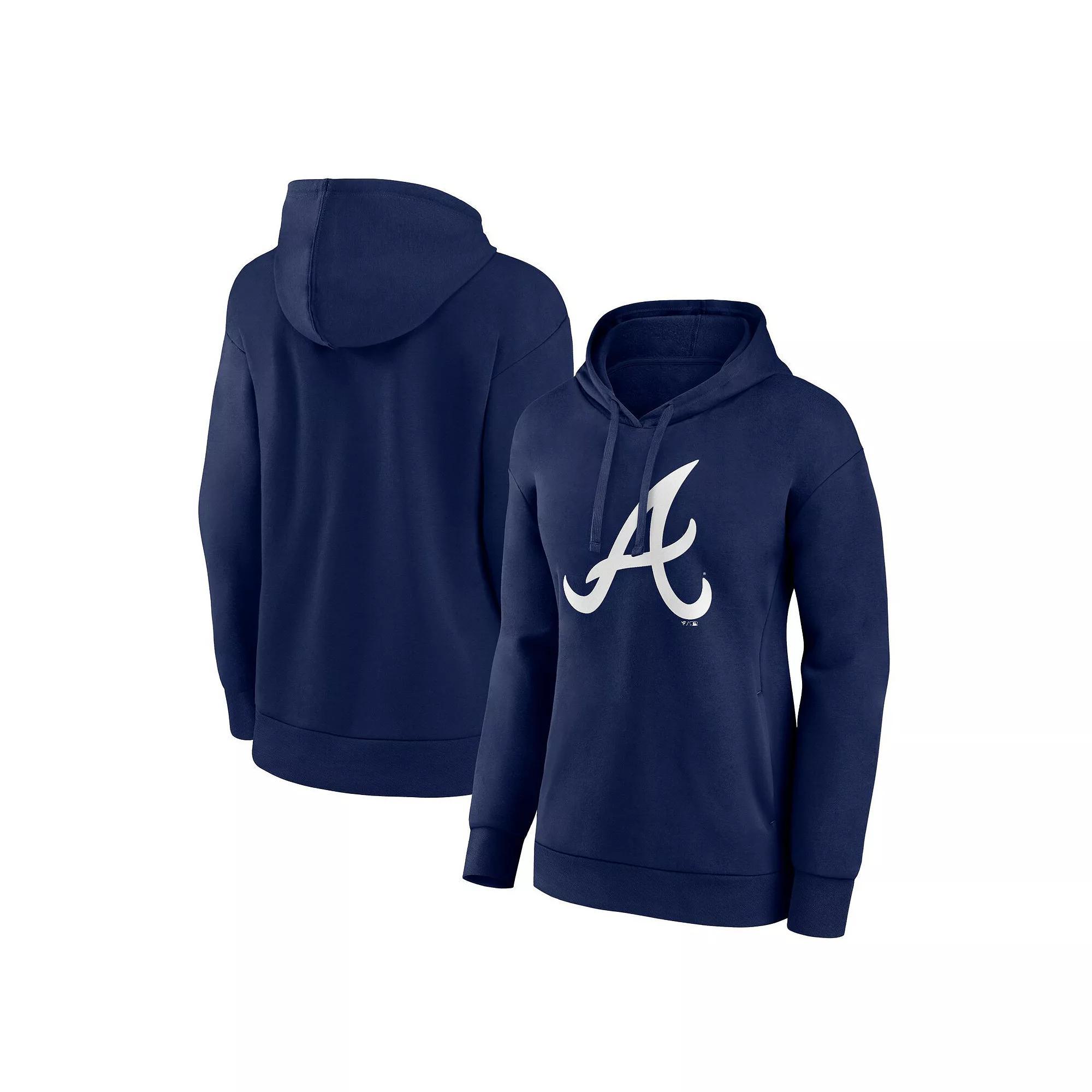 Women's Fanatics Branded Navy Atlanta Braves Logo Pullover Hoodie,  Product Image