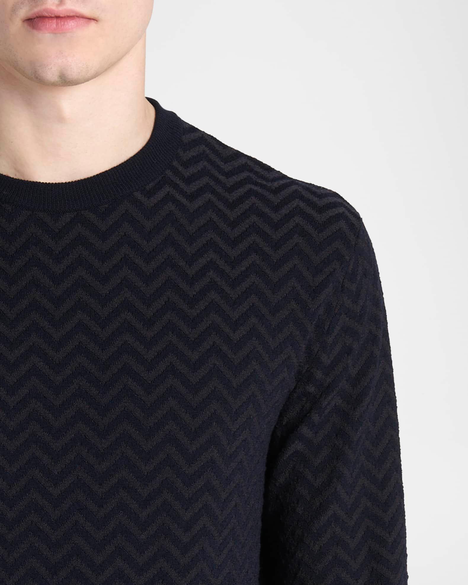 Men's Chevron Wool-Stretch Crewneck Sweater Product Image