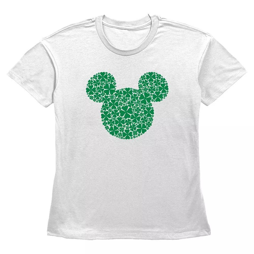 Disney's Mickey Mouse Shamrock Print Head Women's Graphic Tee,  Product Image