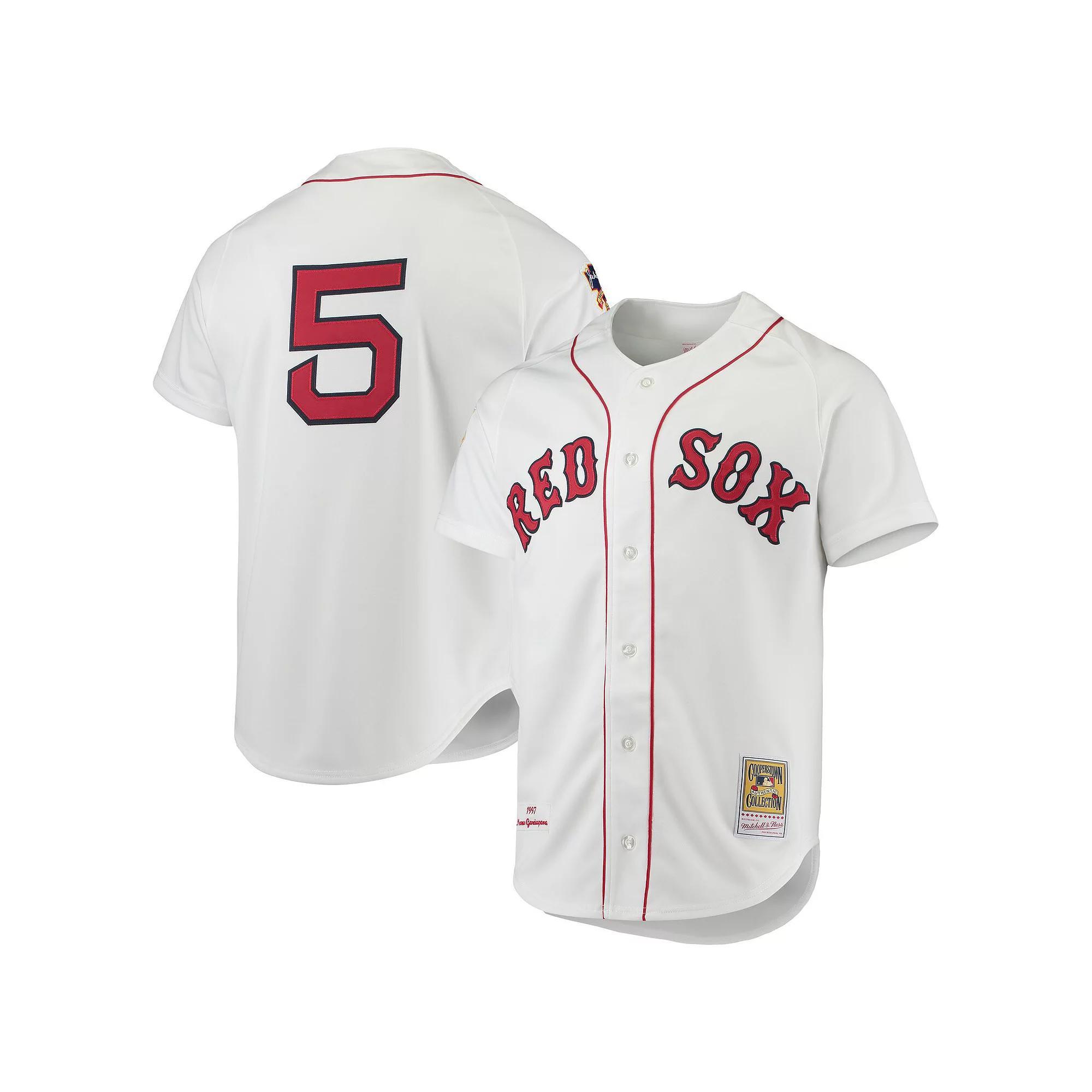 Men's Mitchell & Ness Nomar Garciaparra White Boston Red Sox 1997 Cooperstown Collection Authentic Jersey,  Product Image