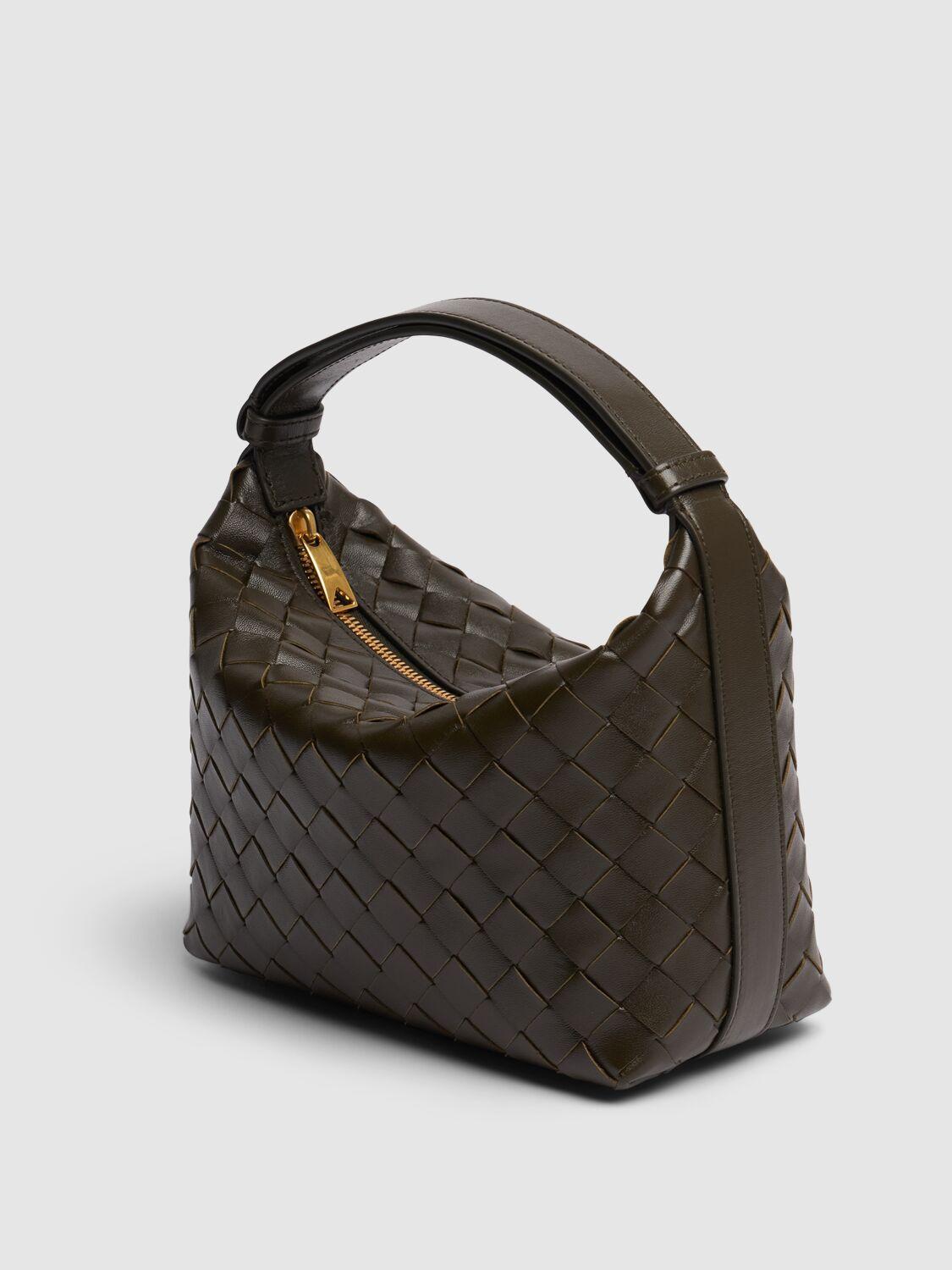 BOTTEGA VENETA Mini Wallace Leather Shoulder Bag In Kaki Product Image