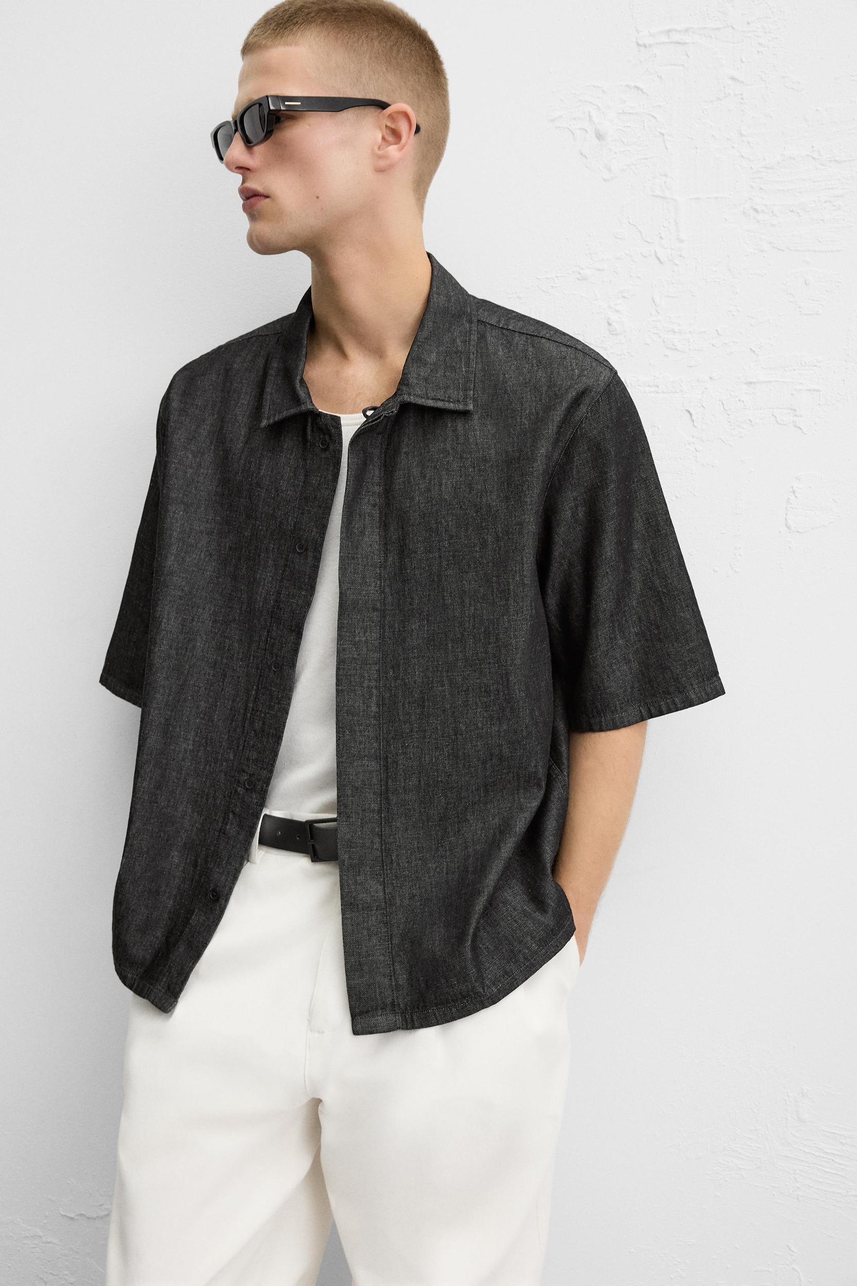 RELAXED FIT DENIM SHIRT Product Image