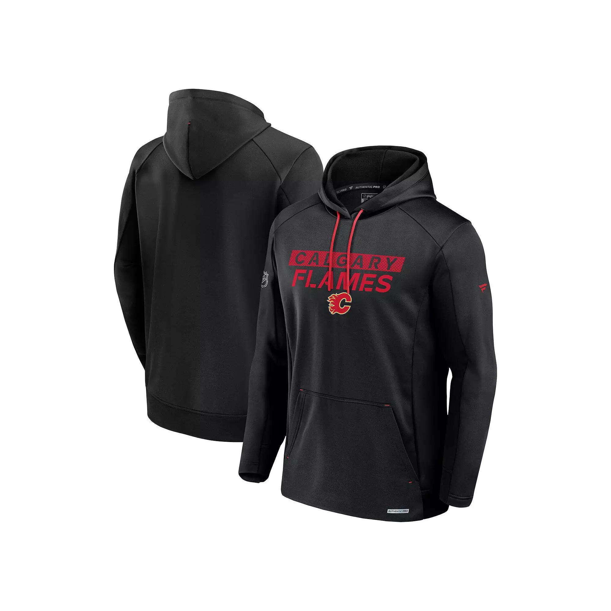 Men's Fanatics Black Calgary Flames Pro Rink Fleece Pullover Hoodie,  Product Image