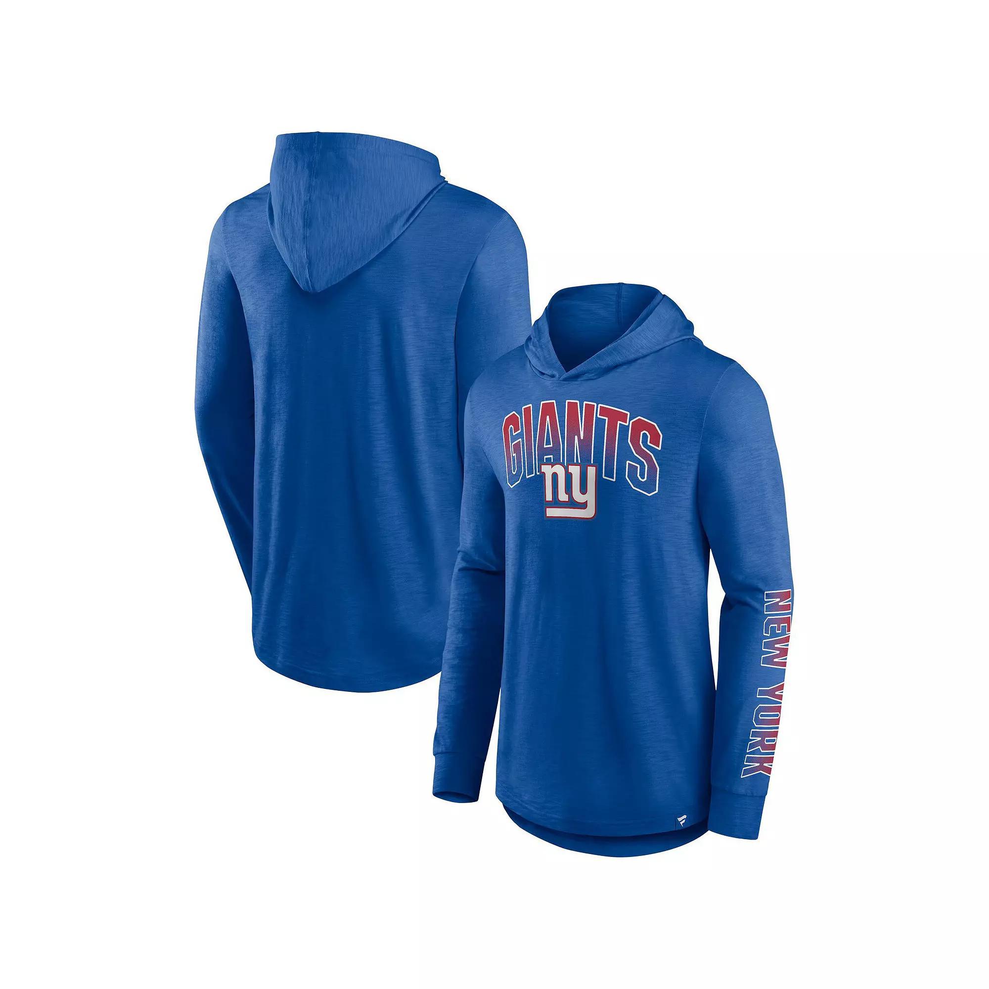 Men's Fanatics Branded Royal New York Giants Front Runner Long Sleeve Hooded T-Shirt, Size: Medium, Blue Product Image