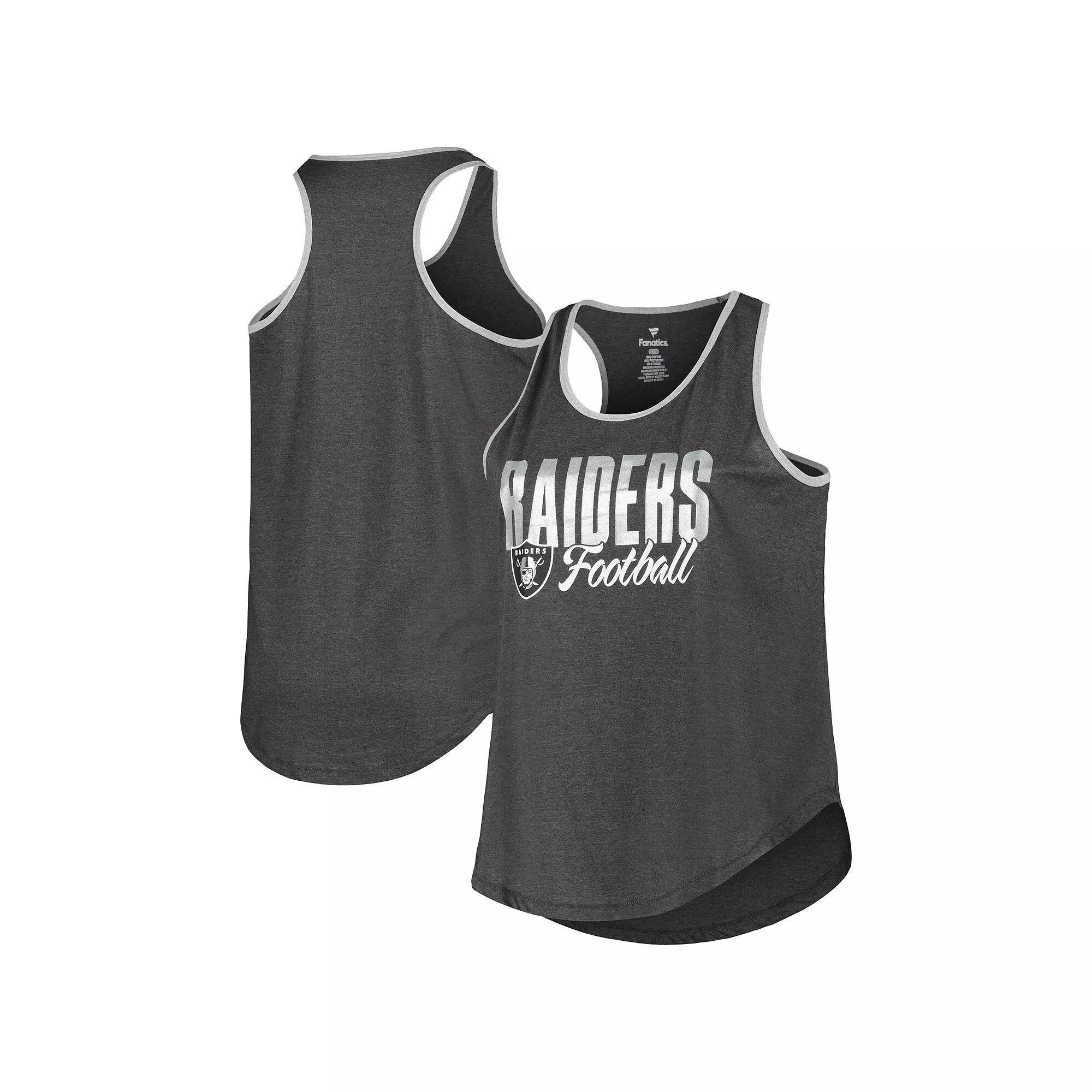 Women's Fanatics Heather Black Las Vegas Raiders Plus Size Fuel Tank Top, Size: 4XL, Lvr Charco Product Image