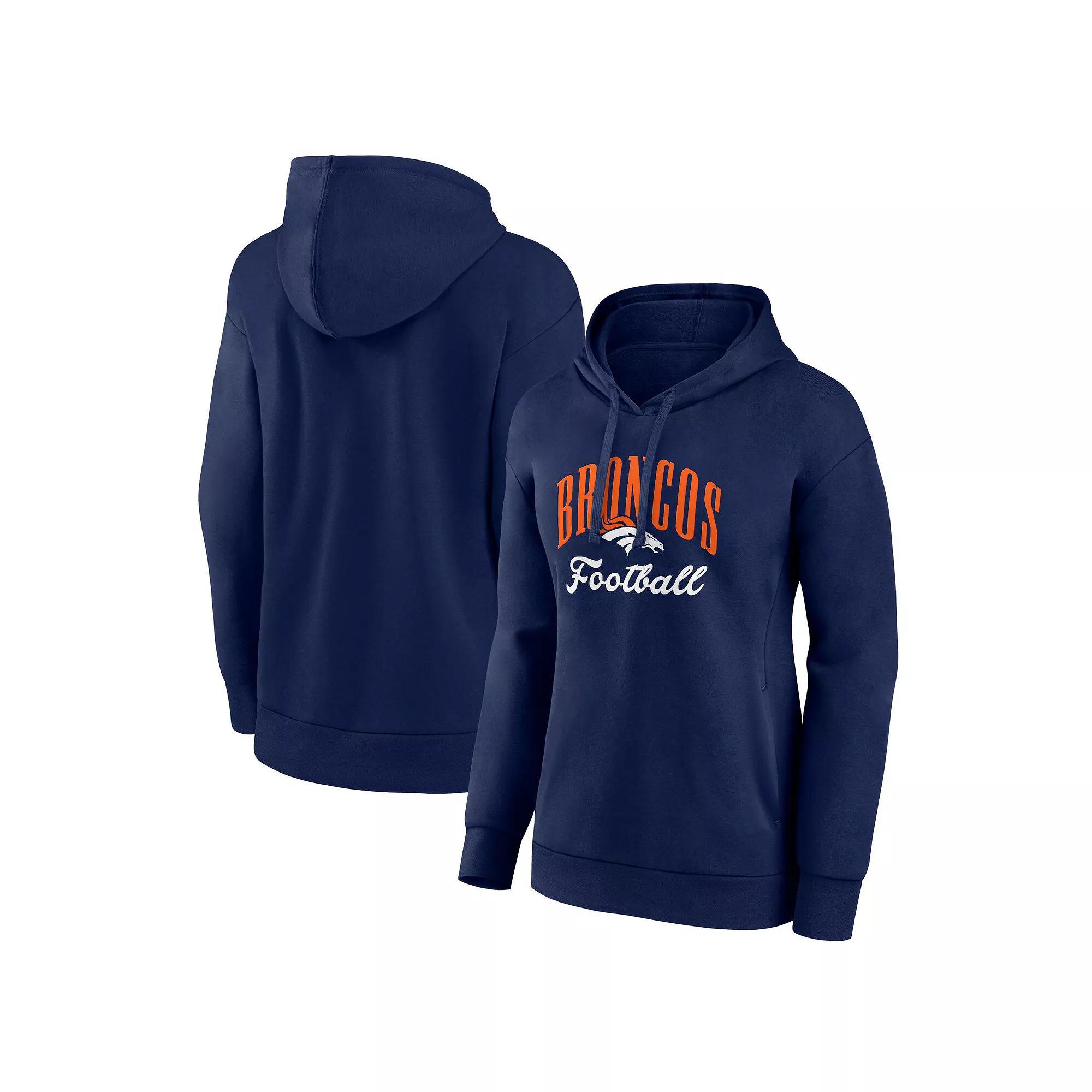 Women's Fanatics Navy Denver Broncos Team Logo Victory Script Pullover Hoodie,  Product Image