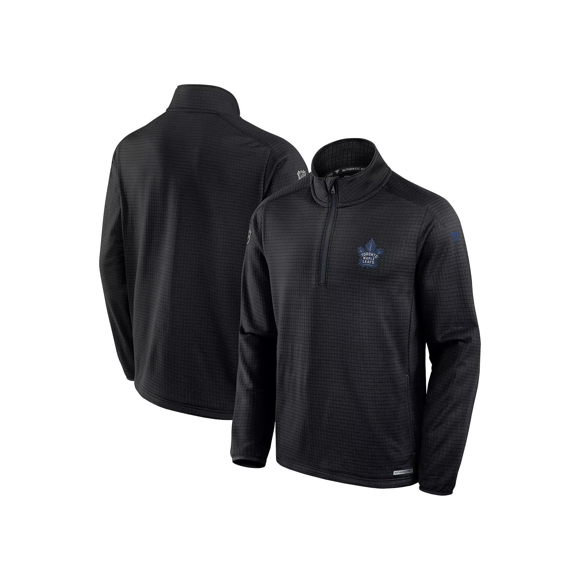 Men's Fanatics Black Toronto Maple Leafs Authentic Pro Alternate Fleece Quarter-Zip Pullover, Size: Medium, Mpl Black Product Image