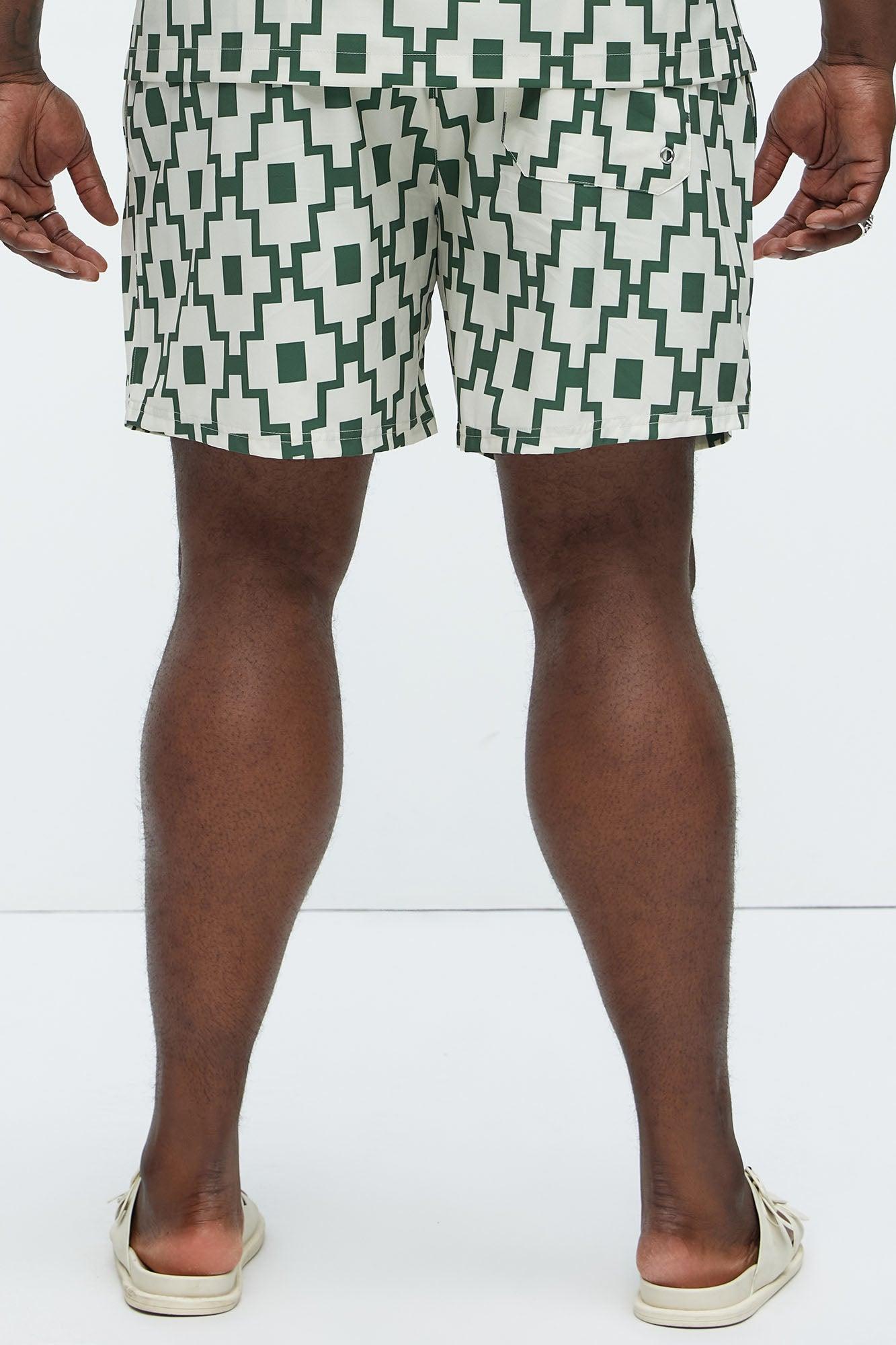 Mosaic Printed Swim Trunk Mid - Cream/combo Product Image