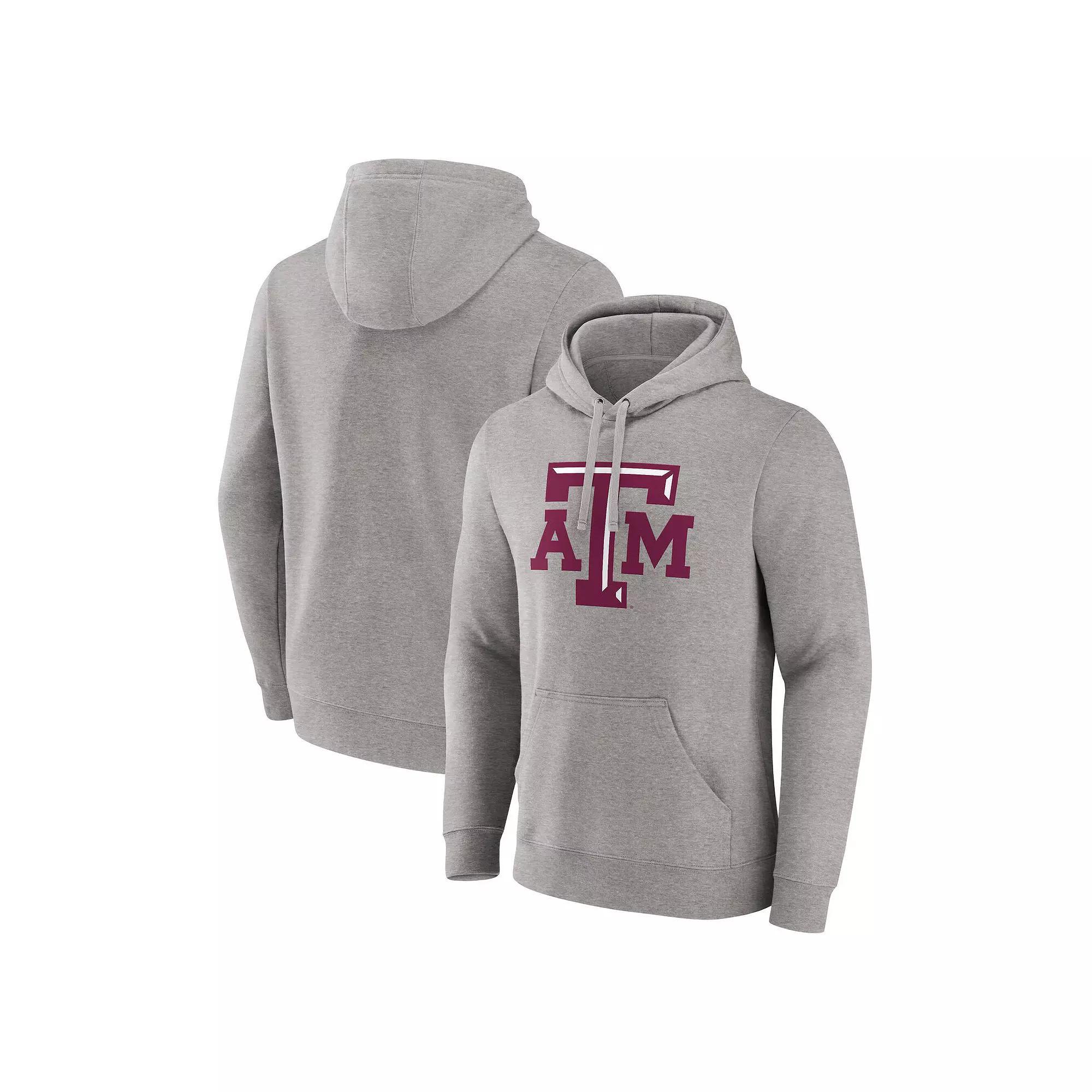 Men's Fanatics Heather Gray Texas A&M Aggies Primary Logo Pullover Hoodie,  Product Image
