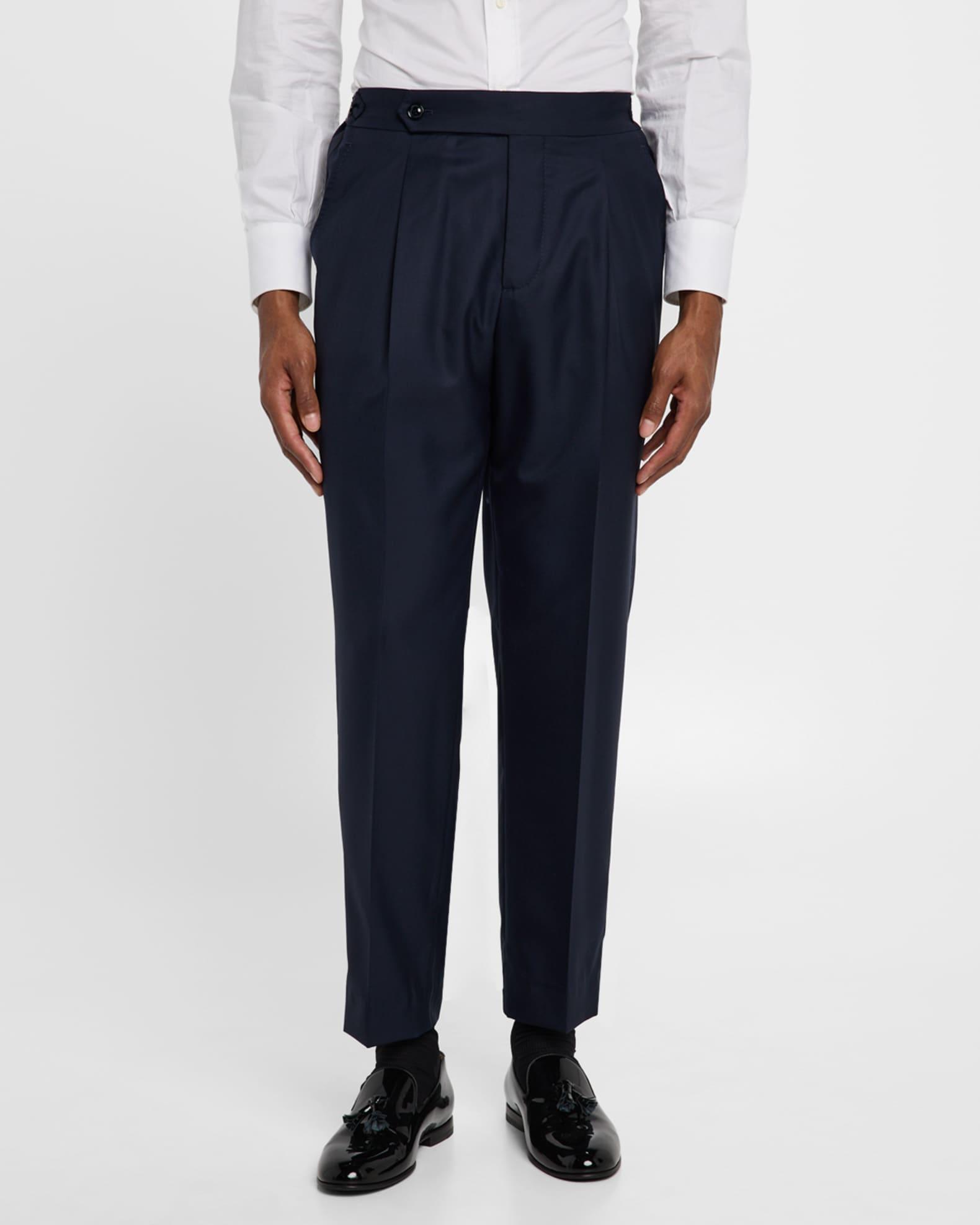 Men's Side-Tab Pleated Trousers Product Image