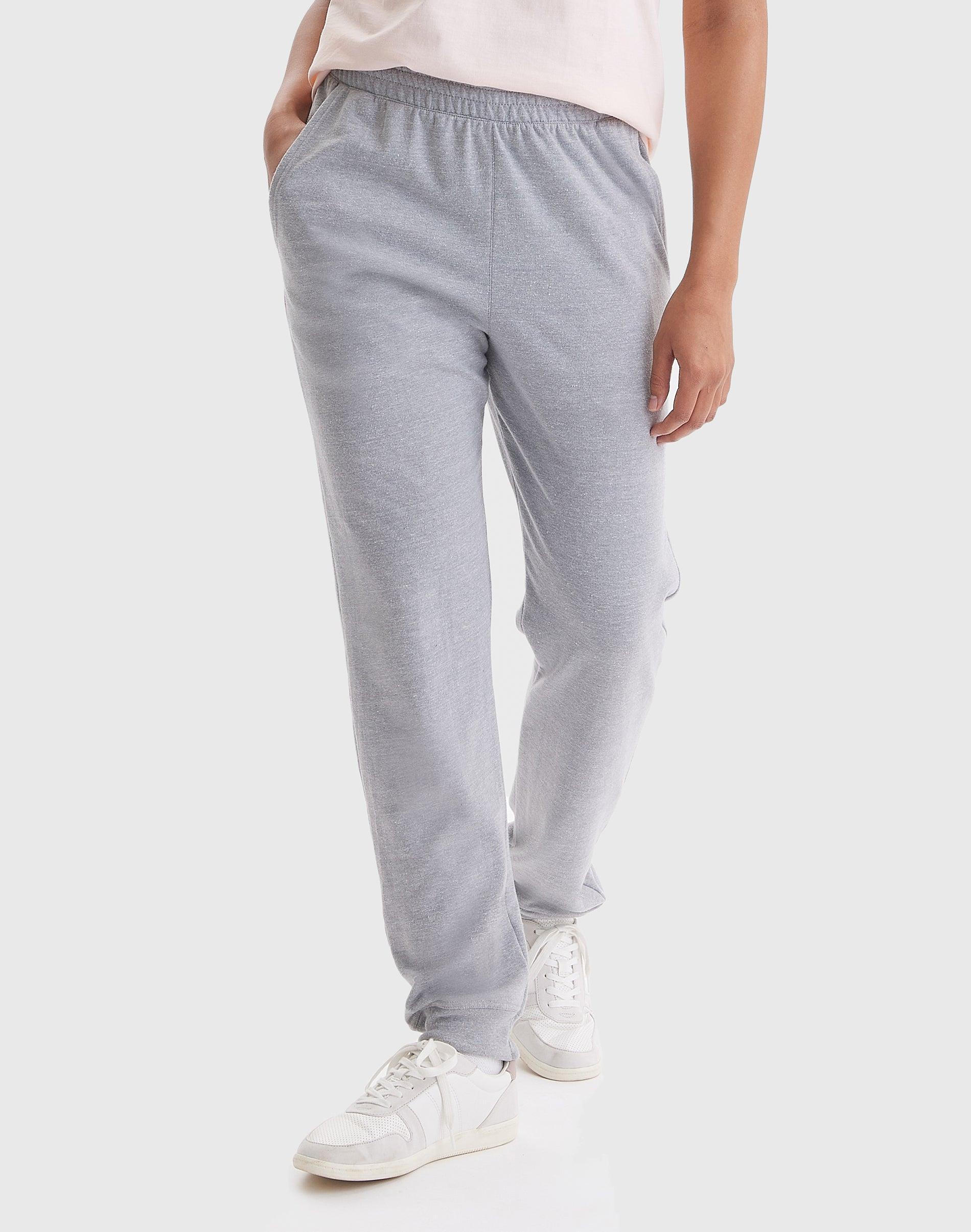 Hanes Originals Womens French Terry Joggers, 30 Concrete Heather XS Product Image